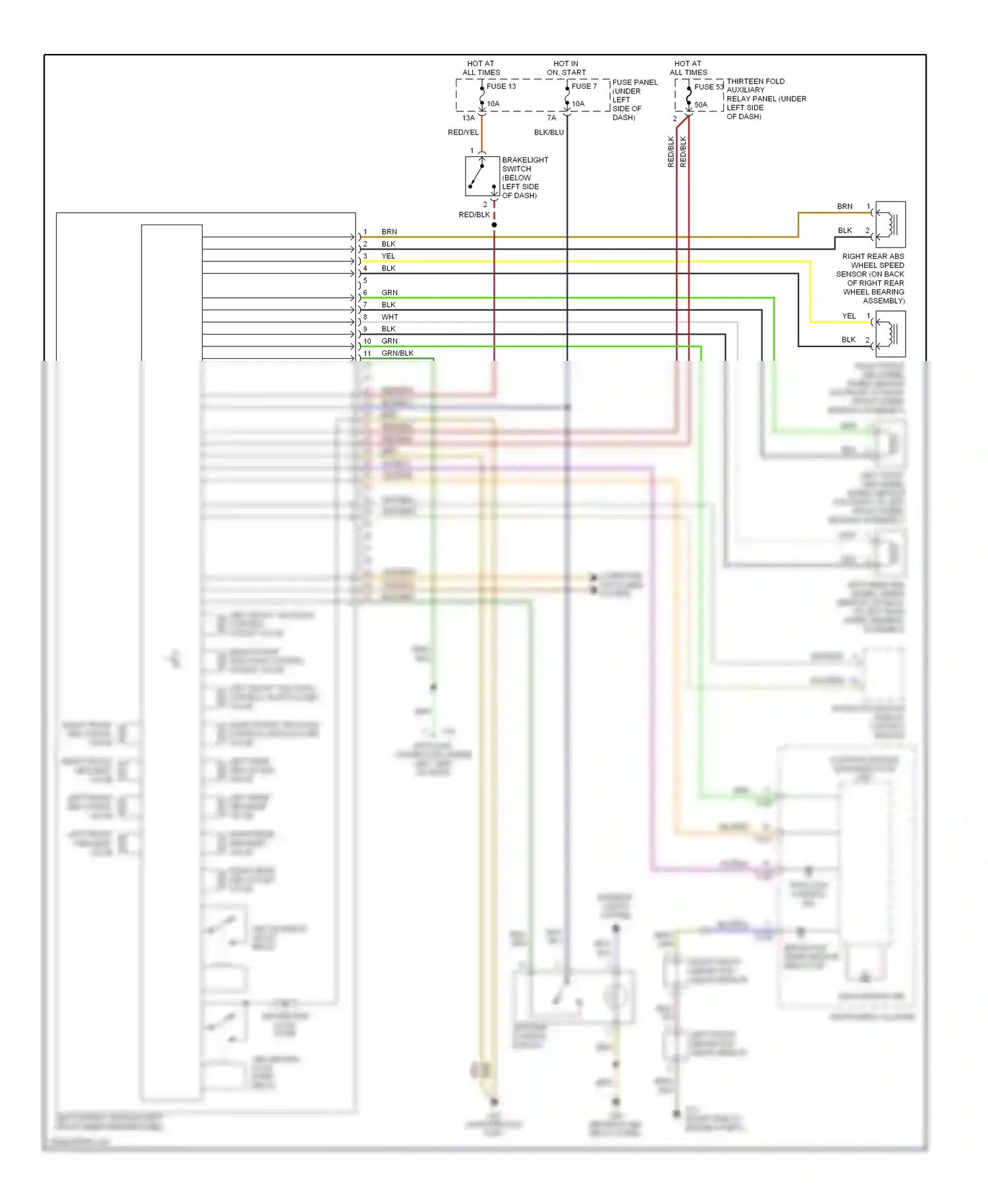 Wiring diagram radio/ navigation display control module for Volkswagen Passat B5 facelift (2000-2005) (2 of 2)