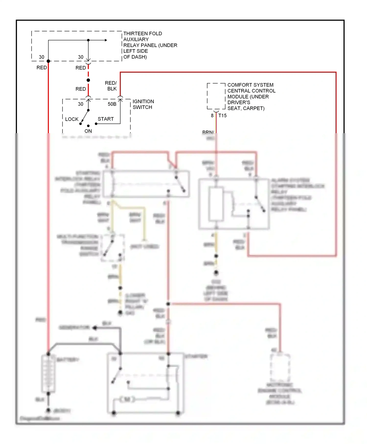 Wiring diagram red for Volkswagen Passat B5 facelift (2000-2005) (58 of 61)