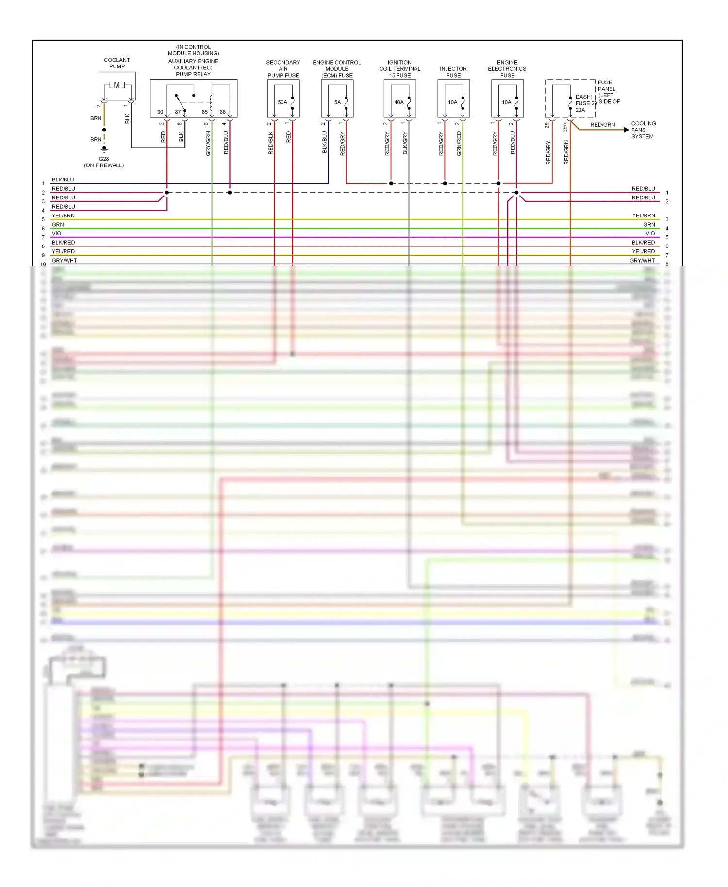 Wiring diagram red/blu for Volkswagen Passat B5 facelift (2000-2005) (27 of 37)