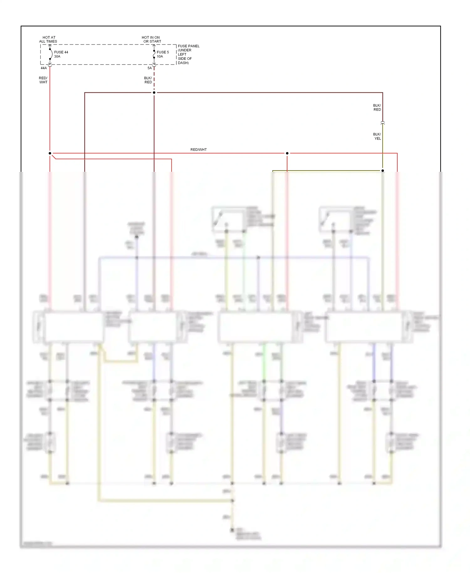 Wiring diagram right rear backrest heating element for Volkswagen Passat B5 facelift (2000-2005) (2 of 2)