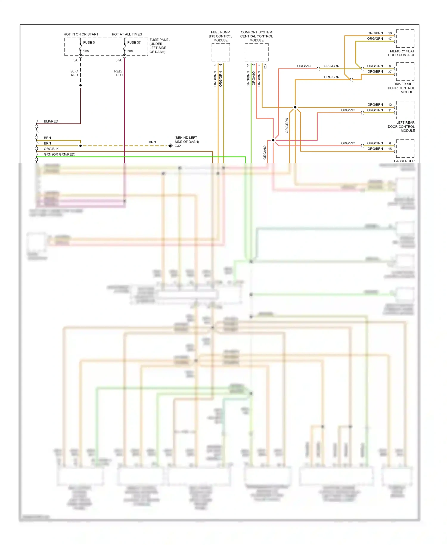 Wiring diagram steering angle sensor for Volkswagen Passat B5 facelift (2000-2005) (3 of 6)