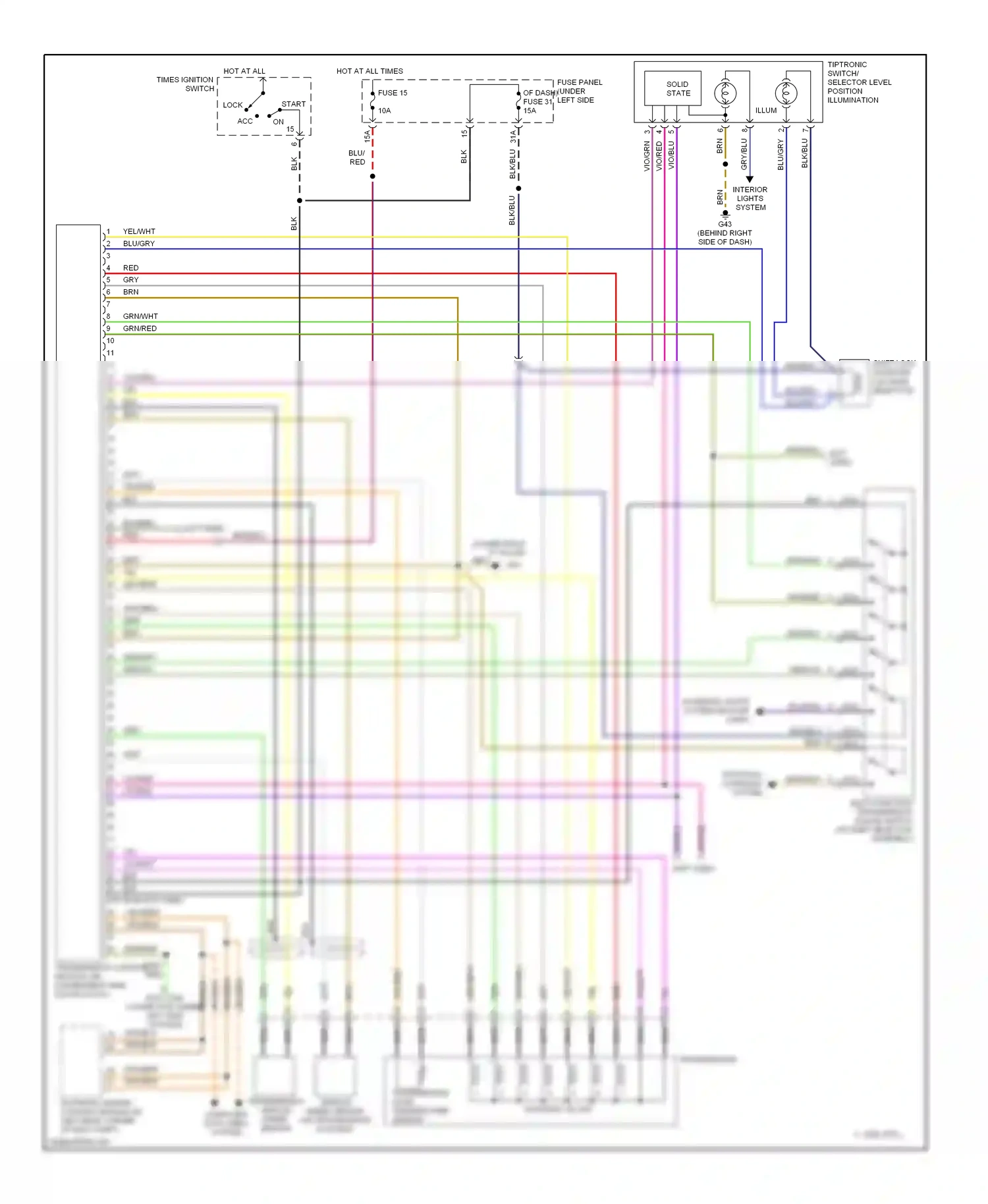 Wiring diagram transmission fluid temperature sensor for Volkswagen Passat B5 facelift (2000-2005) (1 of 1)