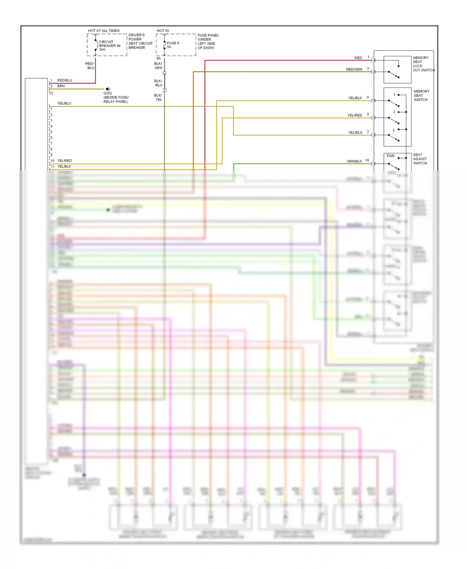 Wiring diagram blu for Volkswagen Passat B5 (1996-2001) (23 of 36)