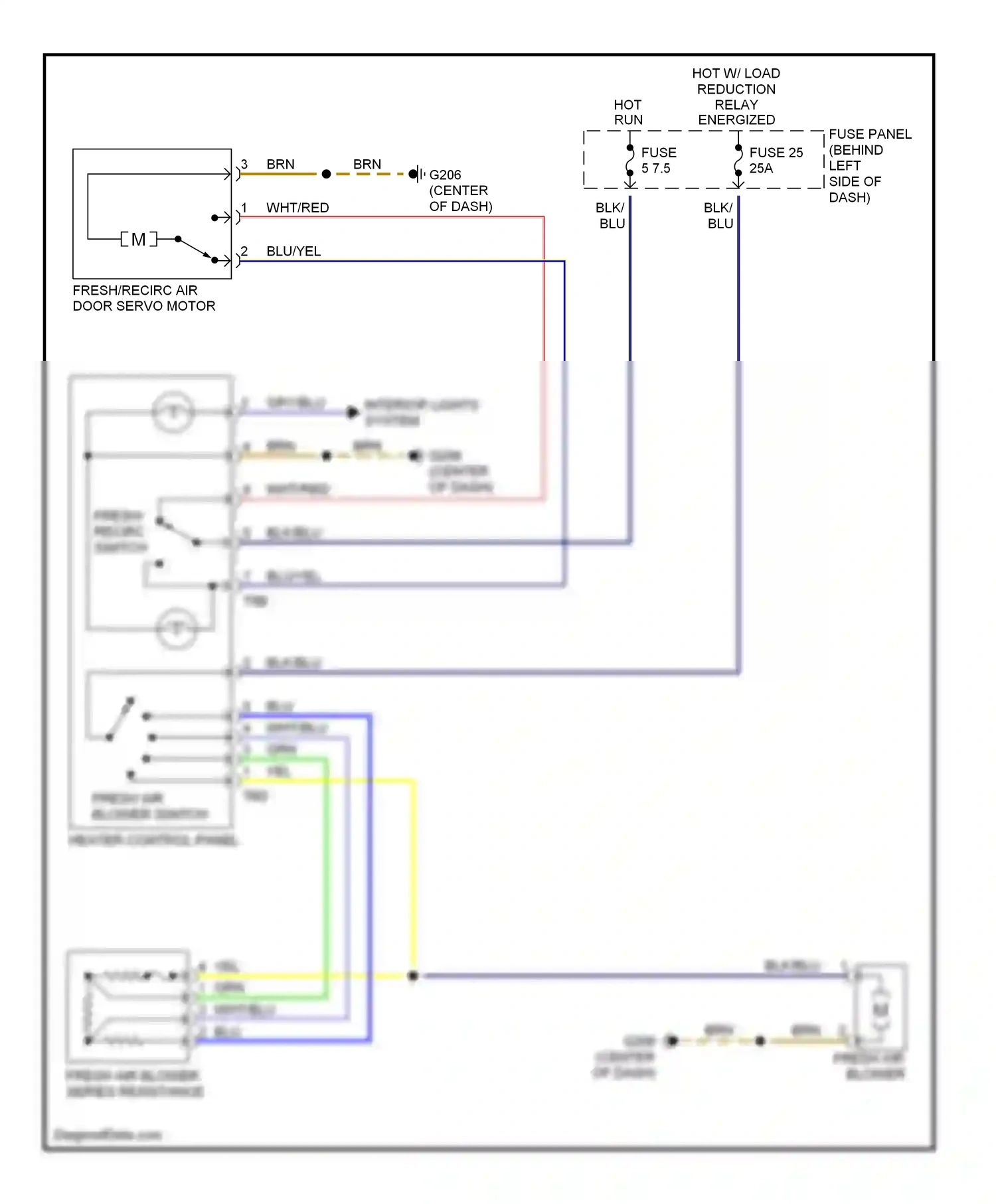 Wiring diagram blu for Volkswagen Passat B5 (1996-2001) (8 of 36)