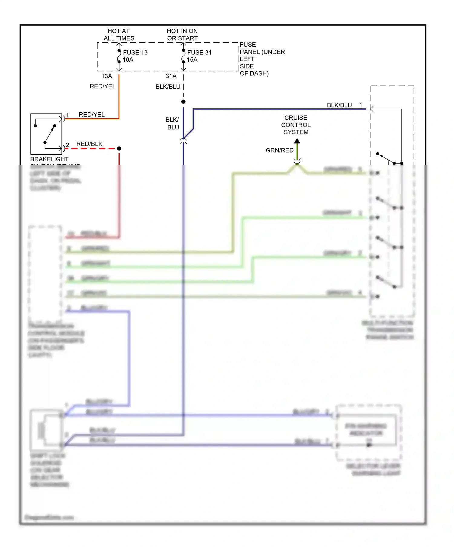 Wiring diagram blu for Volkswagen Passat B5 (1996-2001) (34 of 36)