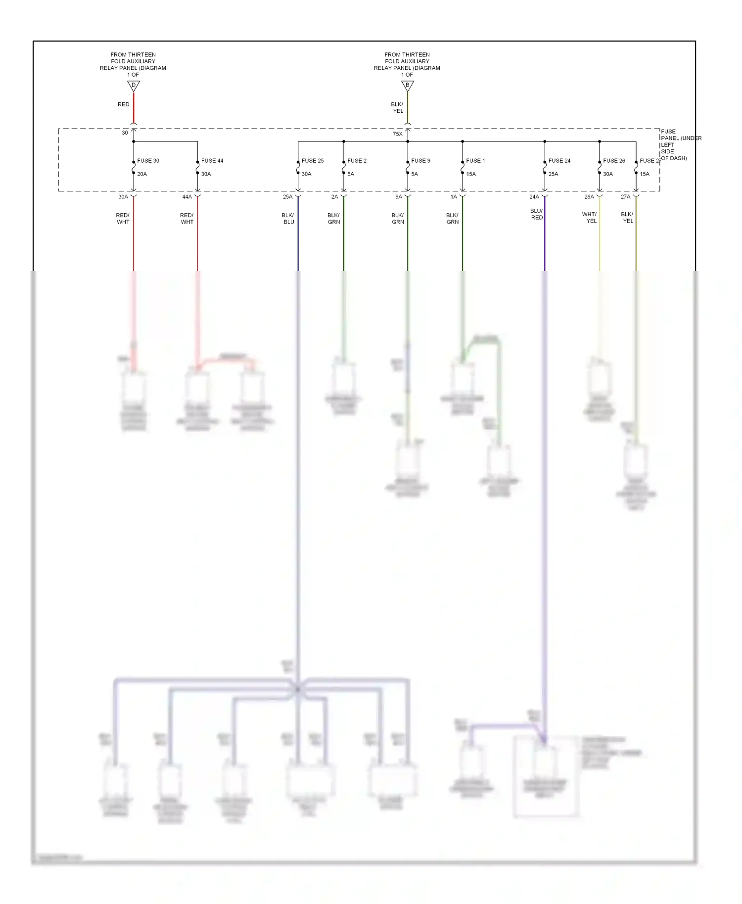 Wiring diagram blu for Volkswagen Passat B5 (1996-2001) (26 of 36)