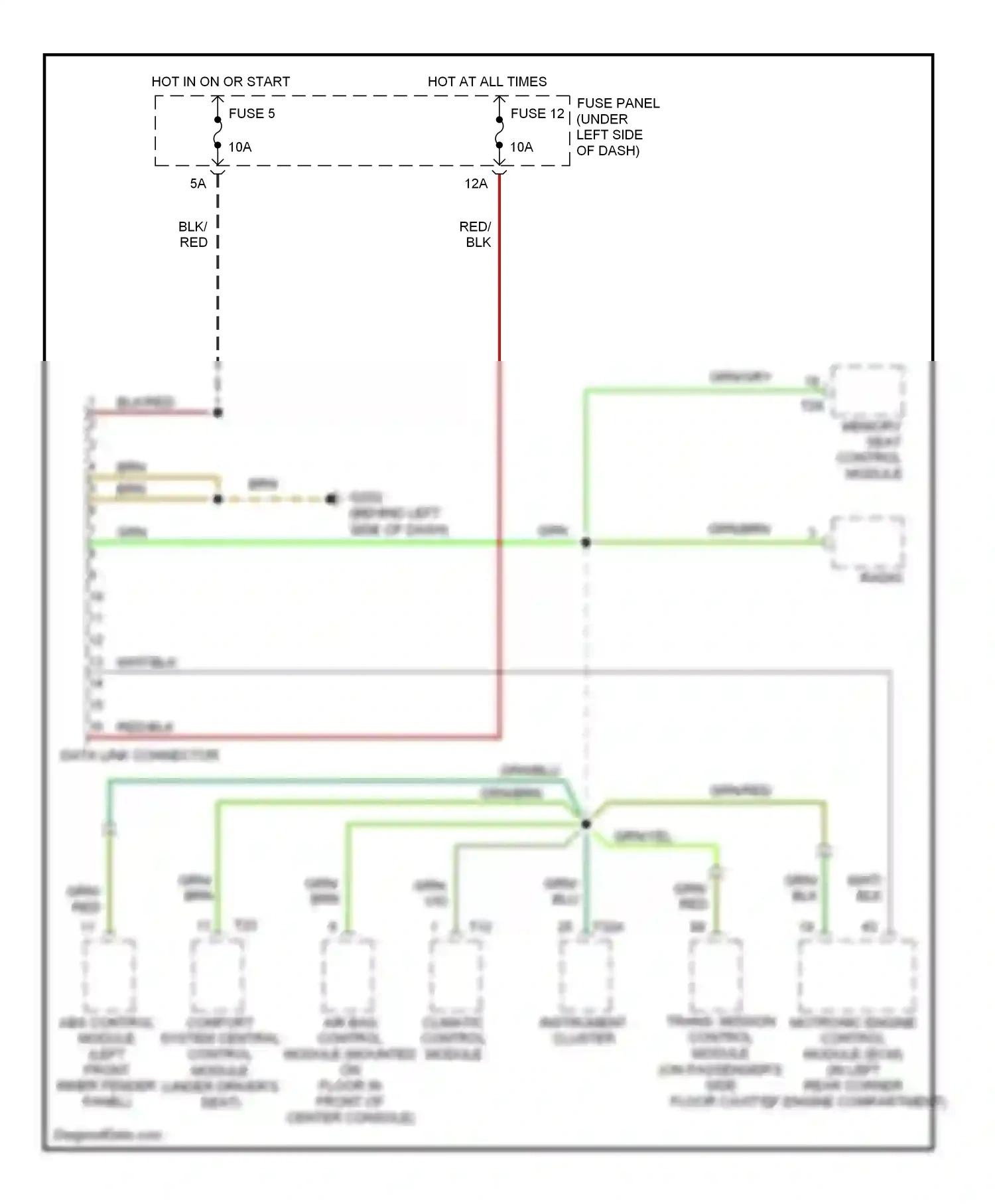 Wiring diagram blu for Volkswagen Passat B5 (1996-2001) (4 of 36)