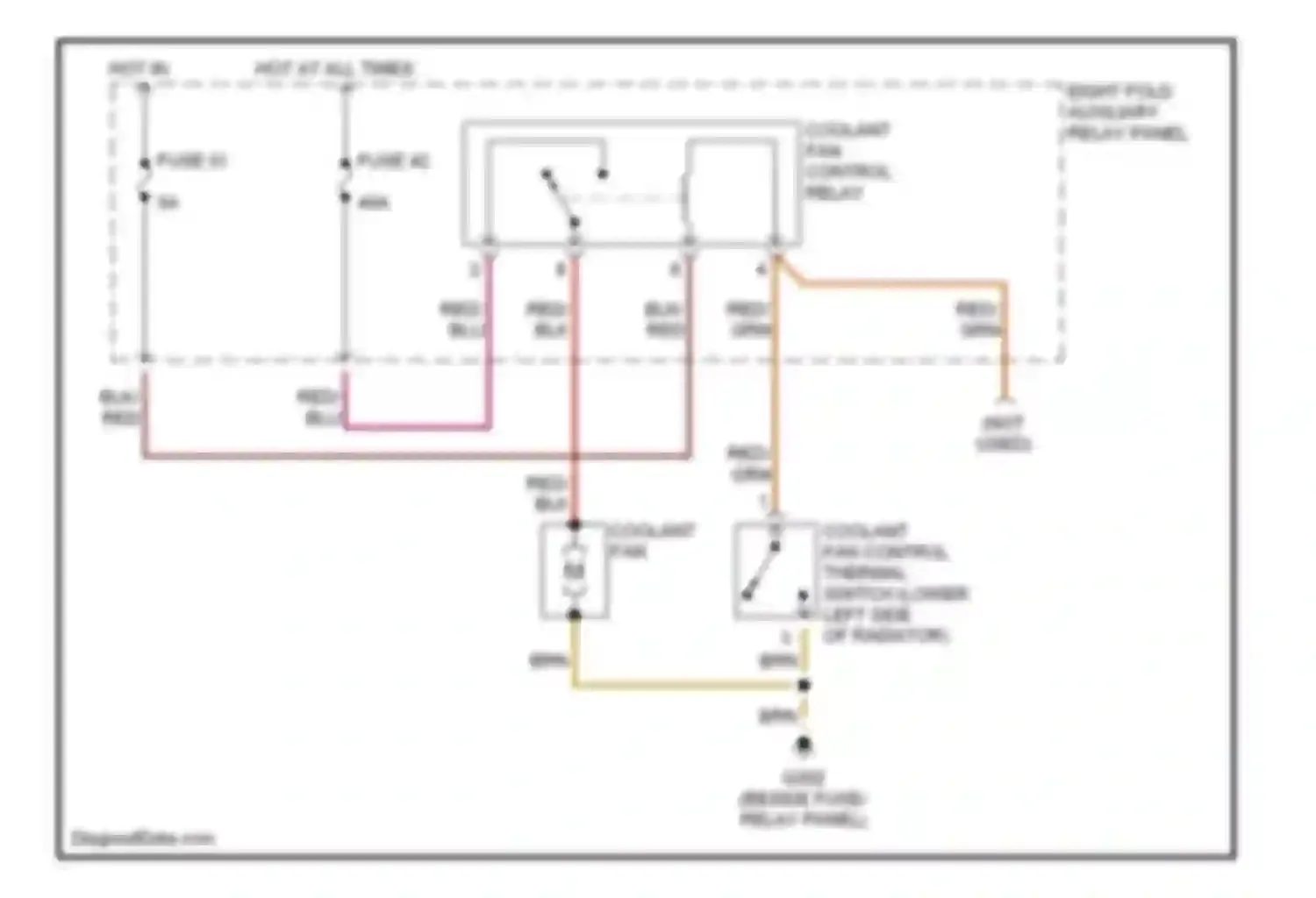 Wiring diagram eight fold auxiliary relay panel for Volkswagen Passat B5 (1996-2001) (2 of 2)