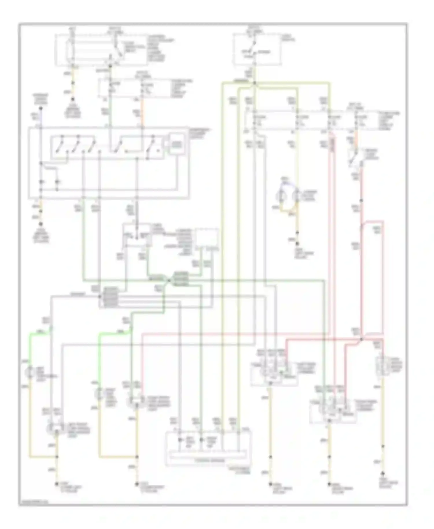 Wiring diagram emergency flasher switch for Volkswagen Passat B5 (1996-2001) (1 of 4)