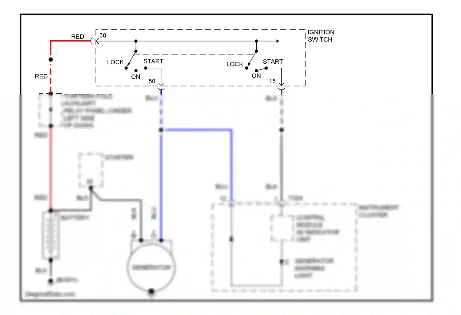 Volkswagen Passat B5 (1996-2001) generator warning light wiring diagram  (1 of 1)