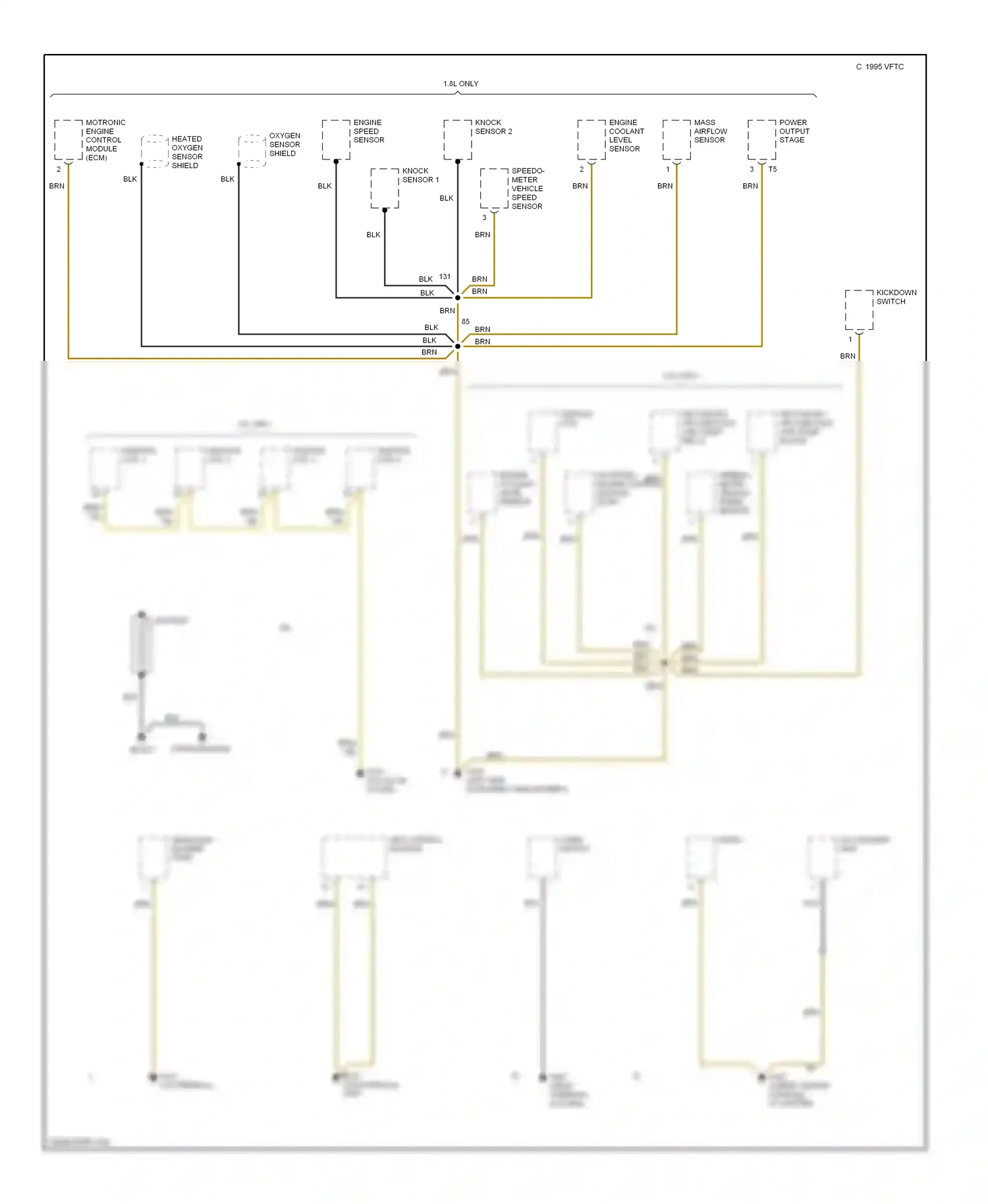 Wiring diagram horn switch for Volkswagen Passat B5 (1996-2001) (1 of 2)