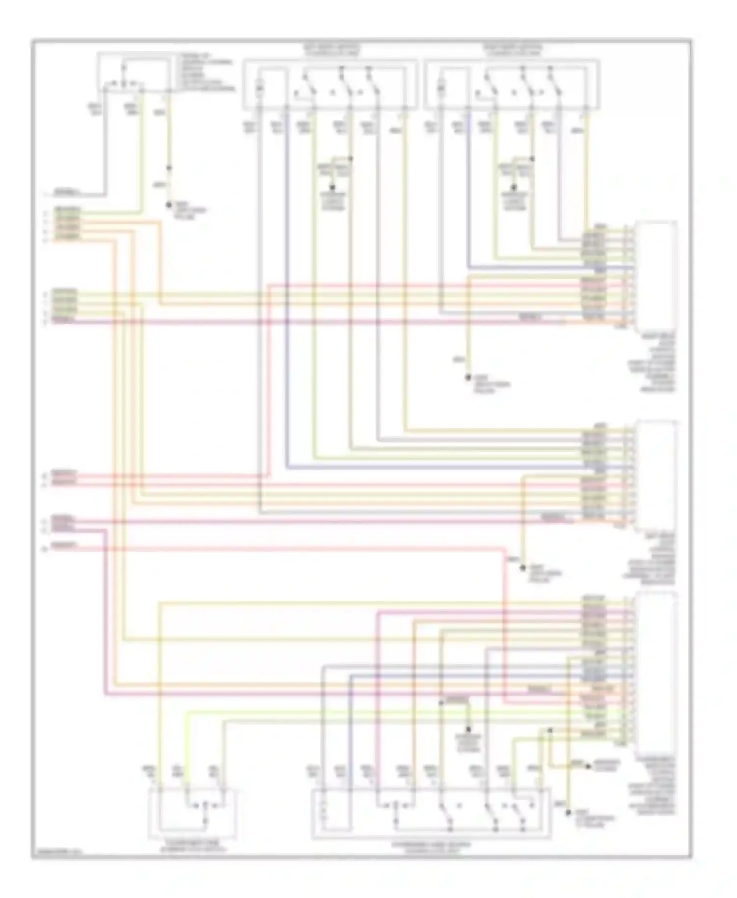Wiring diagram left rear central locking lock unit for Volkswagen Passat B5 (1996-2001) (1 of 2)