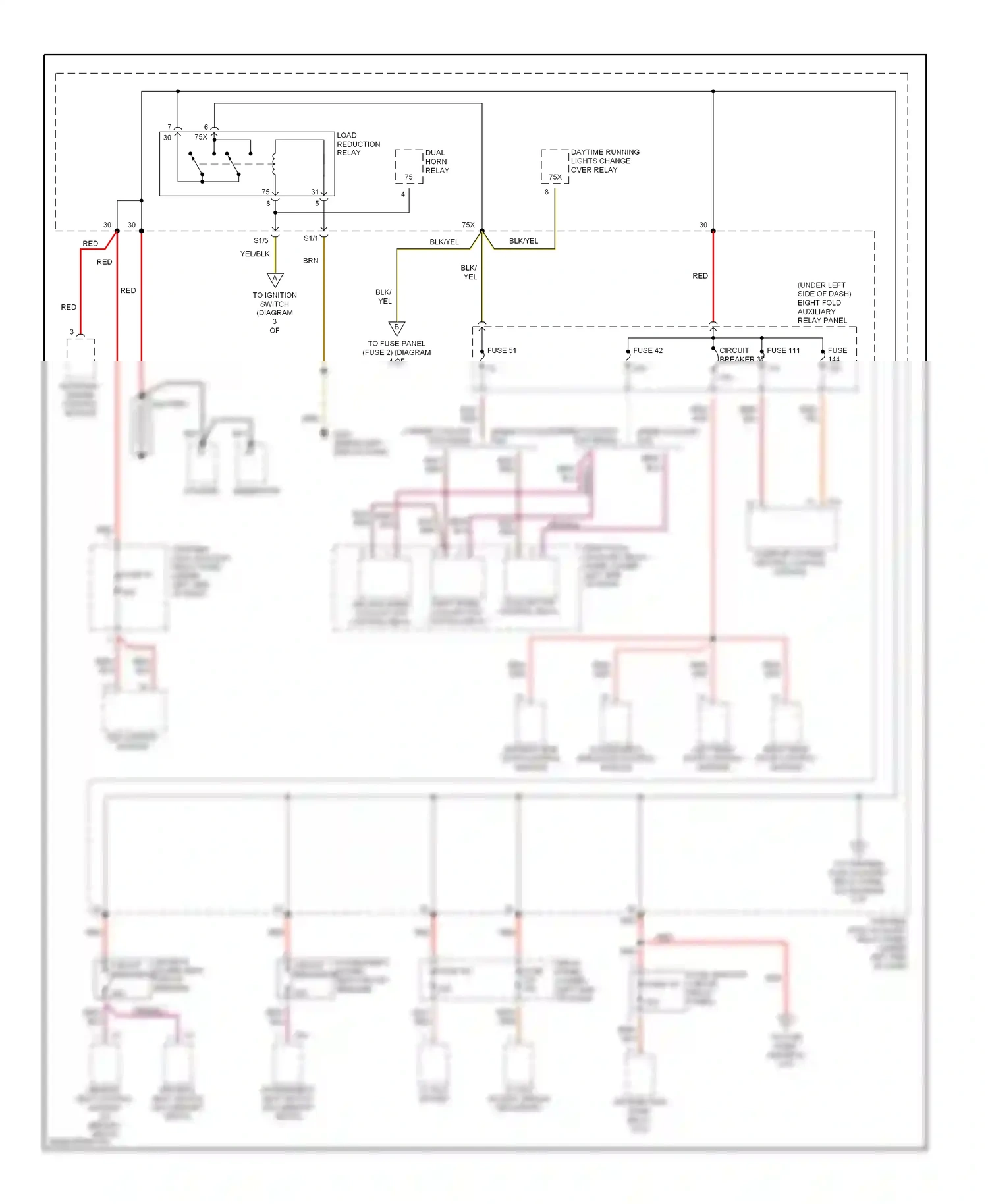 Volkswagen Passat B5 (1996-2001) motronic engine control module wiring diagram  (2 of 3)