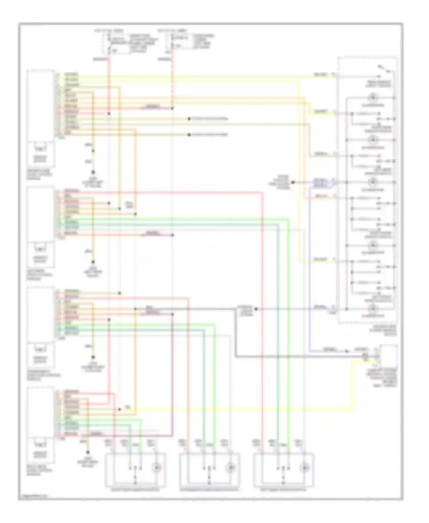 Wiring diagram right rear door control module for Volkswagen Passat B5 (1996-2001) (3 of 3)