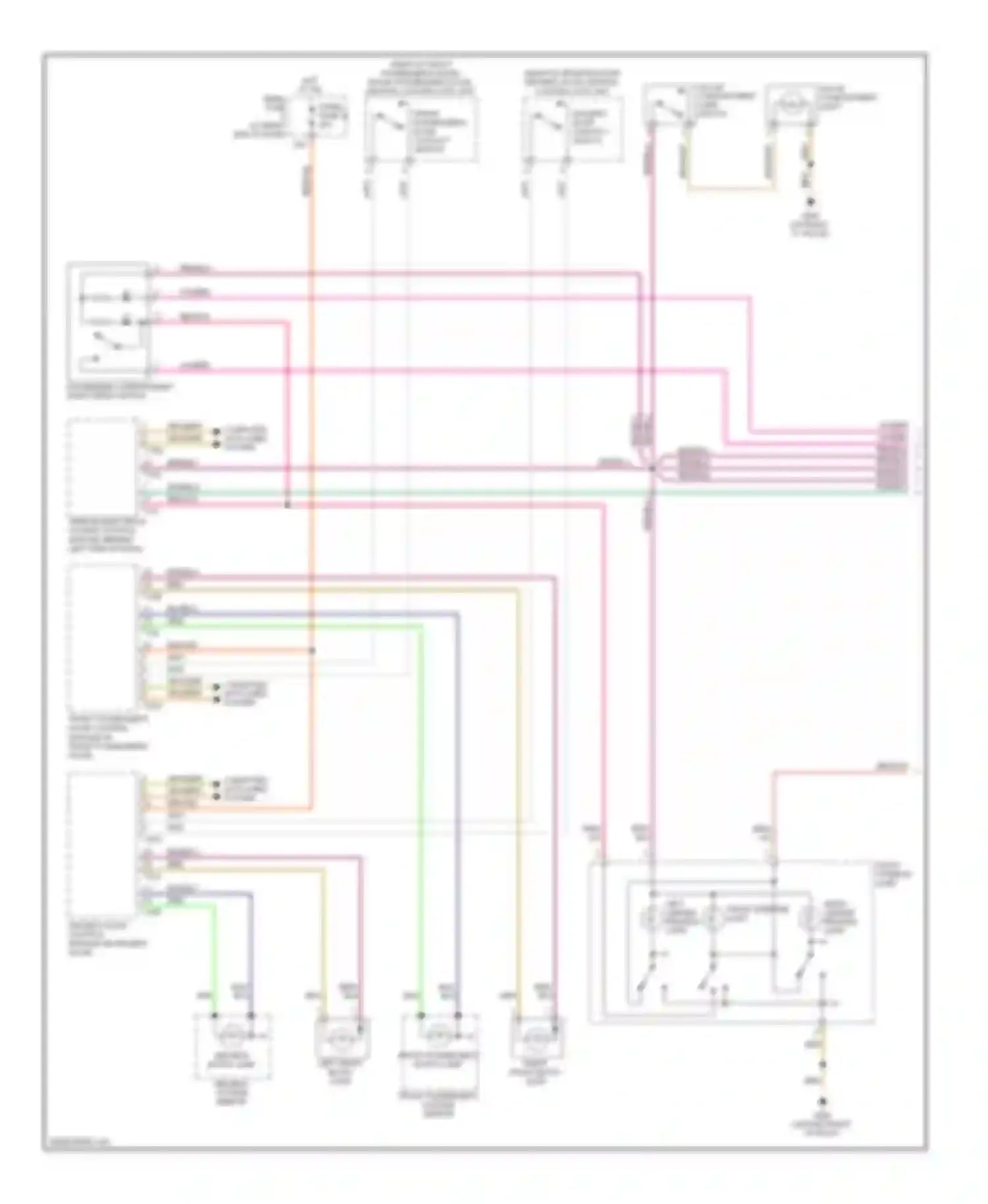 Passat Volkswagen B6 (2005-2010): Courtesy lamps circuit (1 of 2)