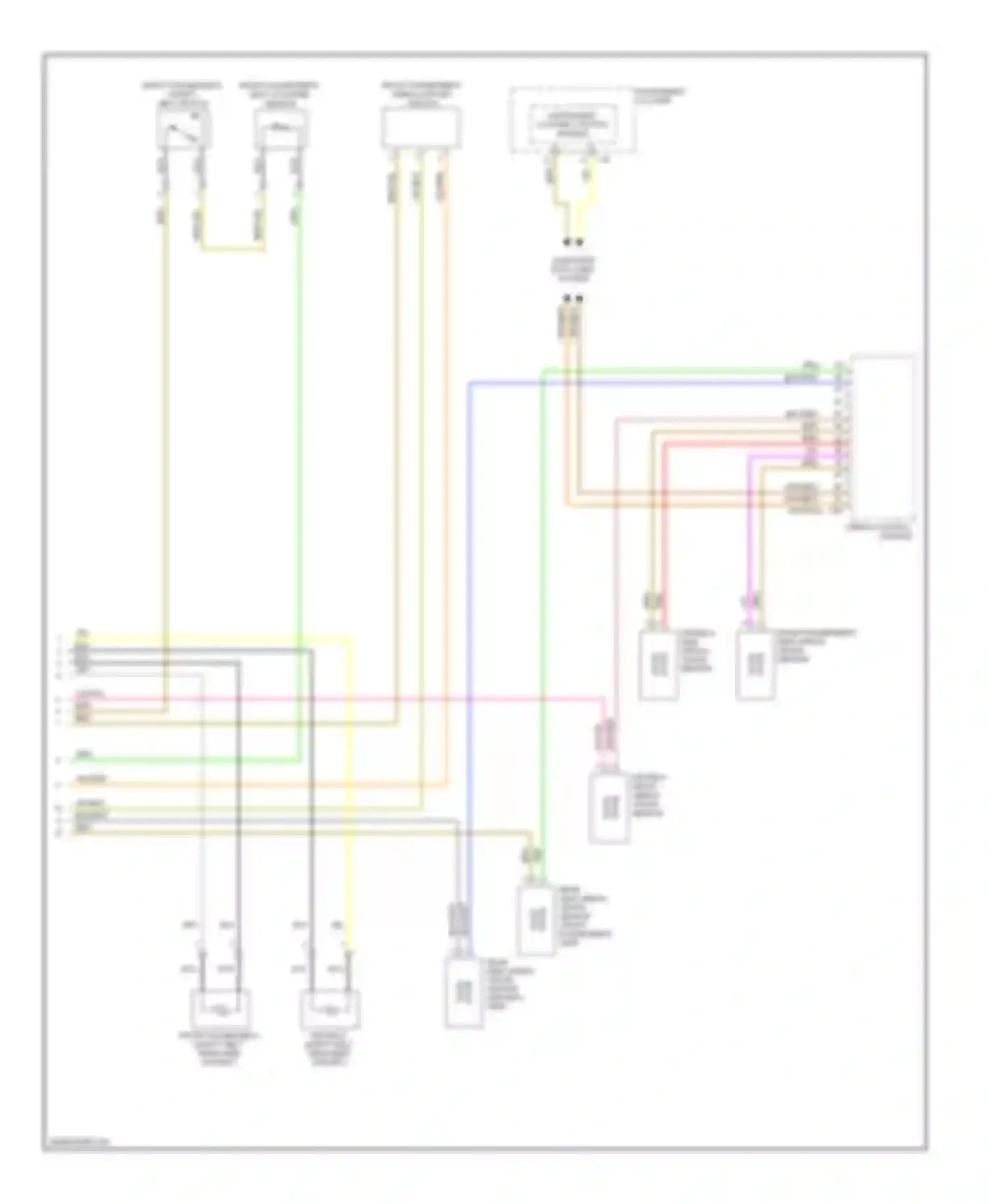 Passat Volkswagen B6 (2005-2010): Supplemental restraints circuit, without rear side air bag (2 of 2)