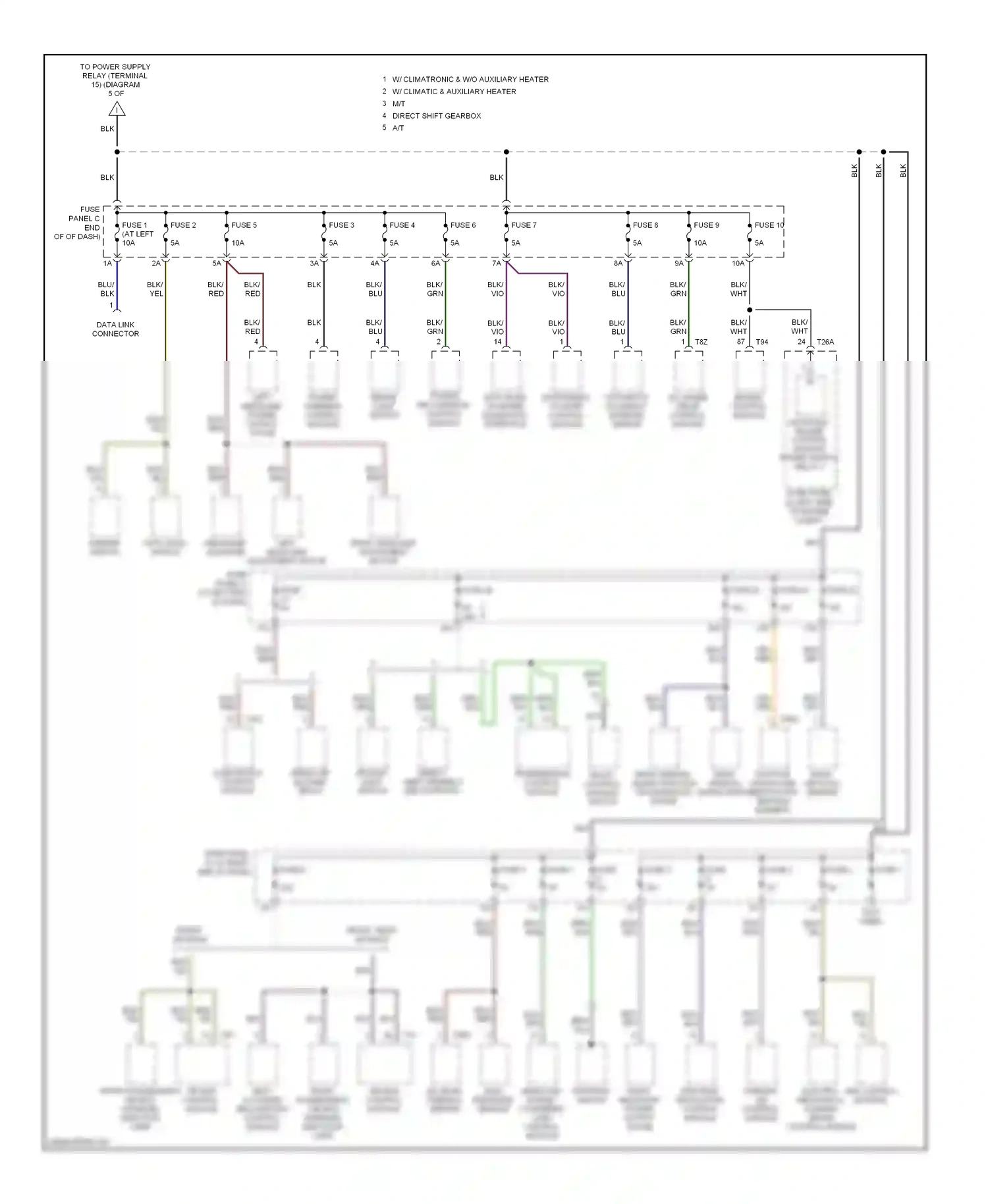 Wiring diagram asr/esp switch for Volkswagen Passat B6 (2005-2010) (1 of 2)