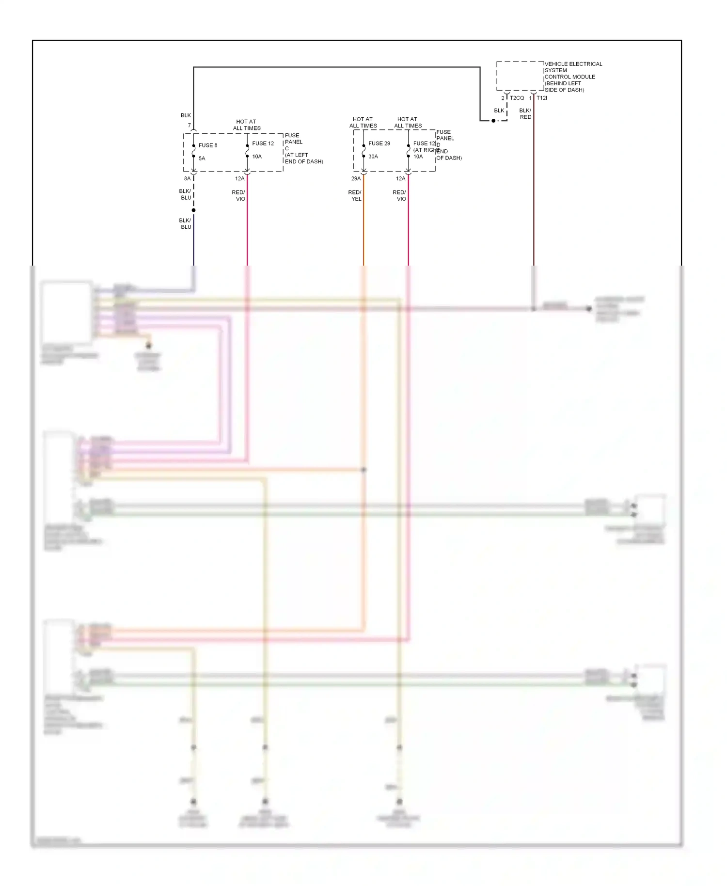 Wiring diagram automatic day/night interior mirror for Volkswagen Passat B6 (2005-2010) (3 of 5)