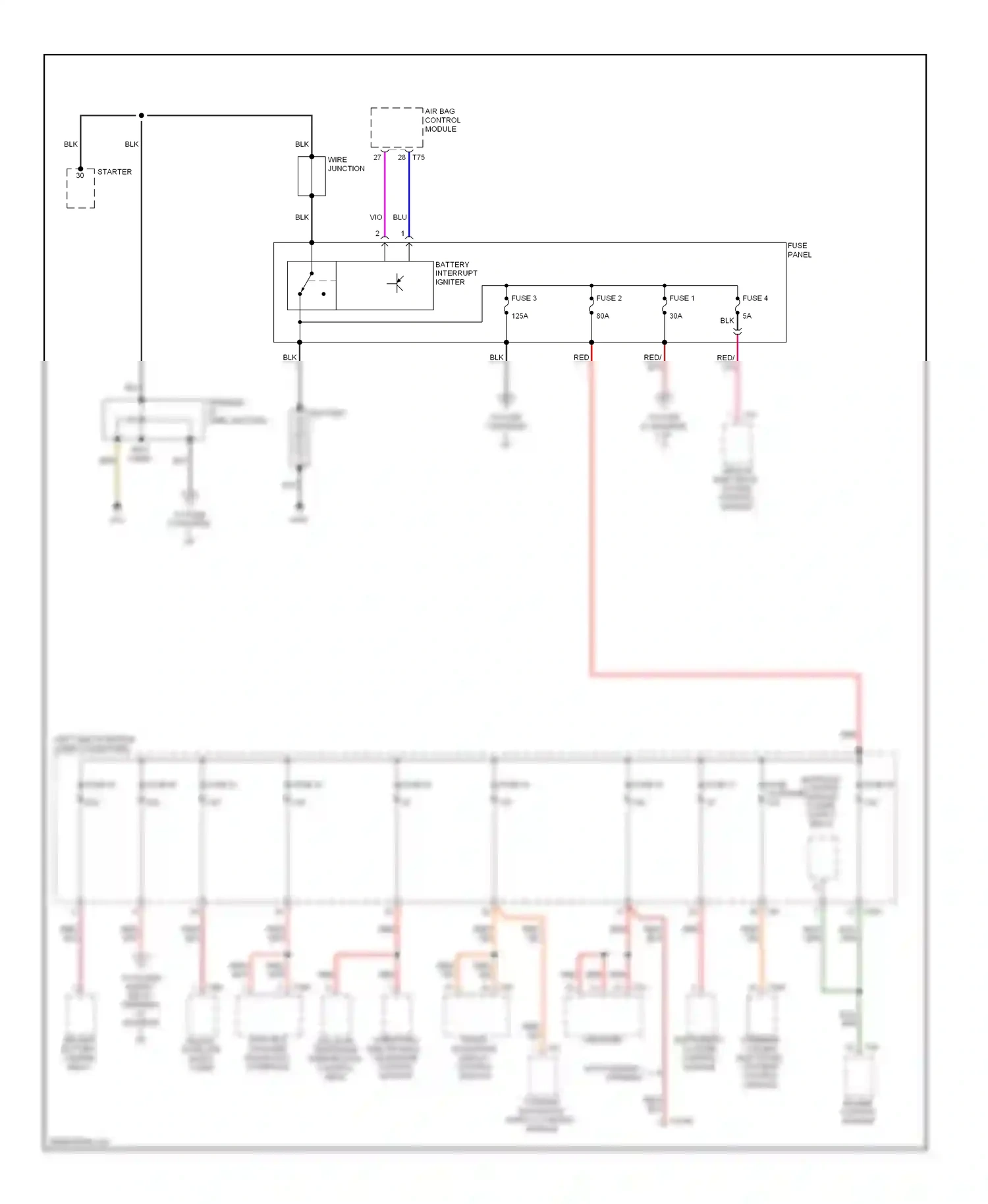 Wiring diagram battery interrupt igniter for Volkswagen Passat B6 (2005-2010) (2 of 3)