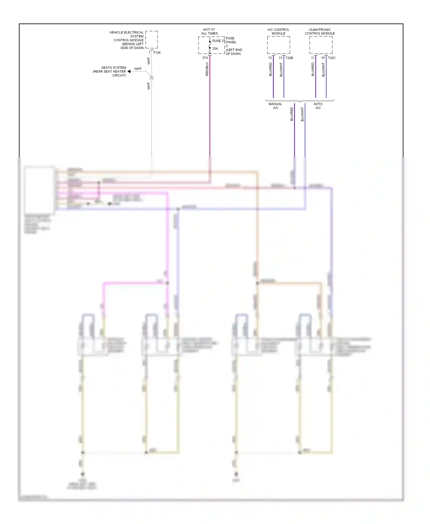 Wiring diagram blu/red for Volkswagen Passat B6 (2005-2010) (36 of 38)