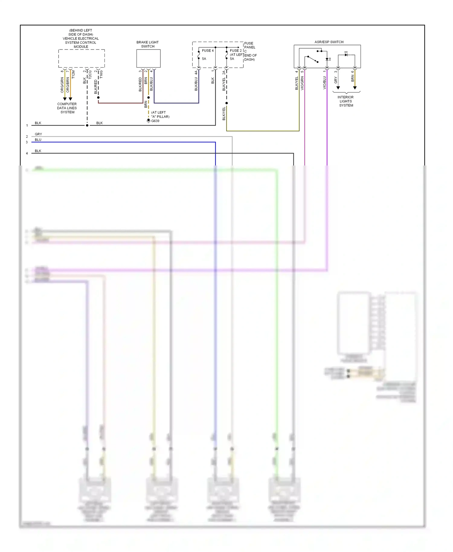 Wiring diagram brake light switch for Volkswagen Passat B6 (2005-2010) (3 of 11)