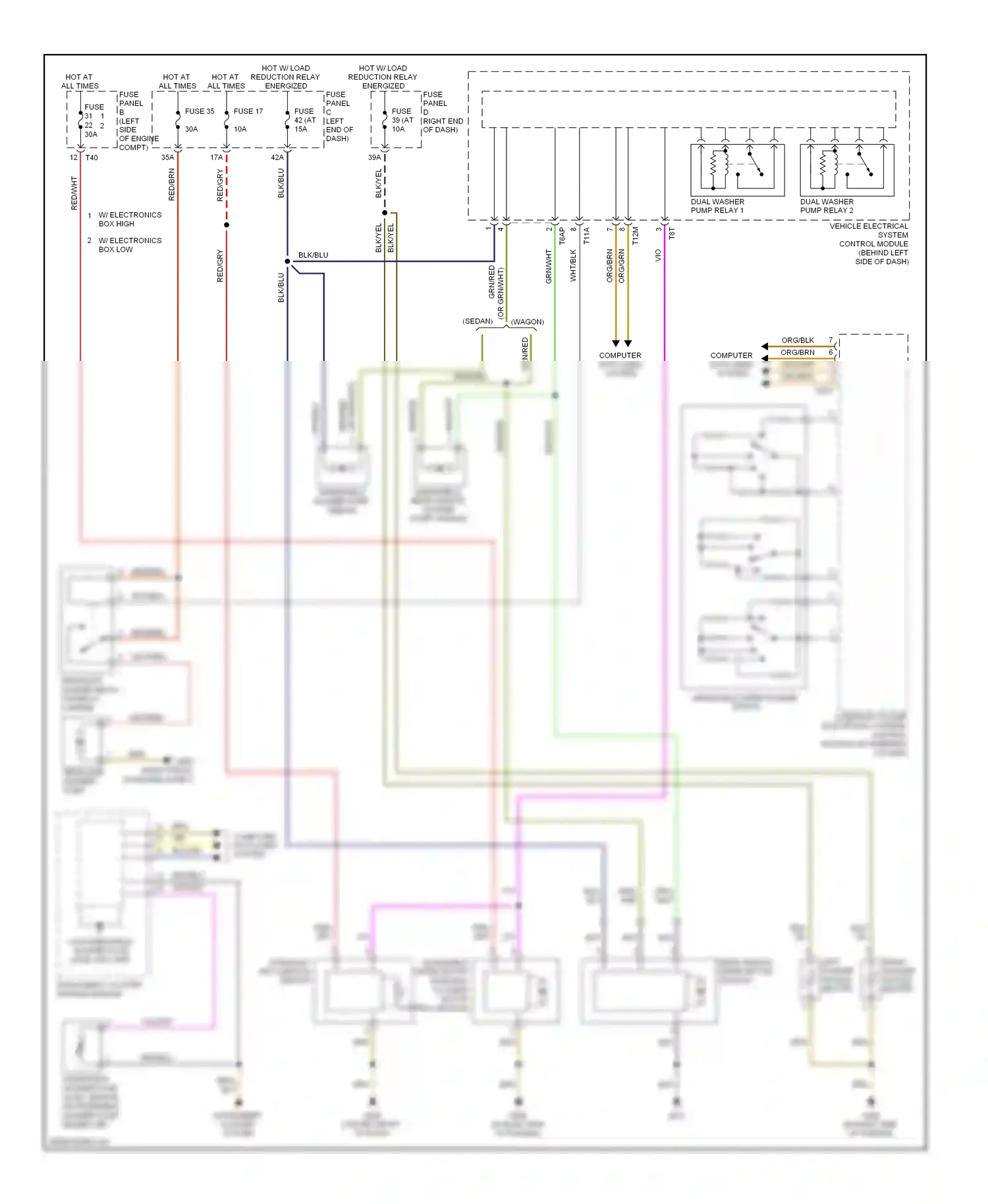 Wiring diagram fuse panel for Volkswagen Passat B6 (2005-2010) (56 of 56)