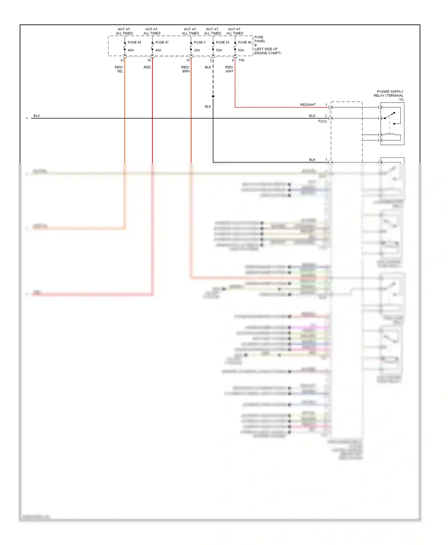 Wiring diagram fuse panel for Volkswagen Passat B6 (2005-2010) (10 of 56)