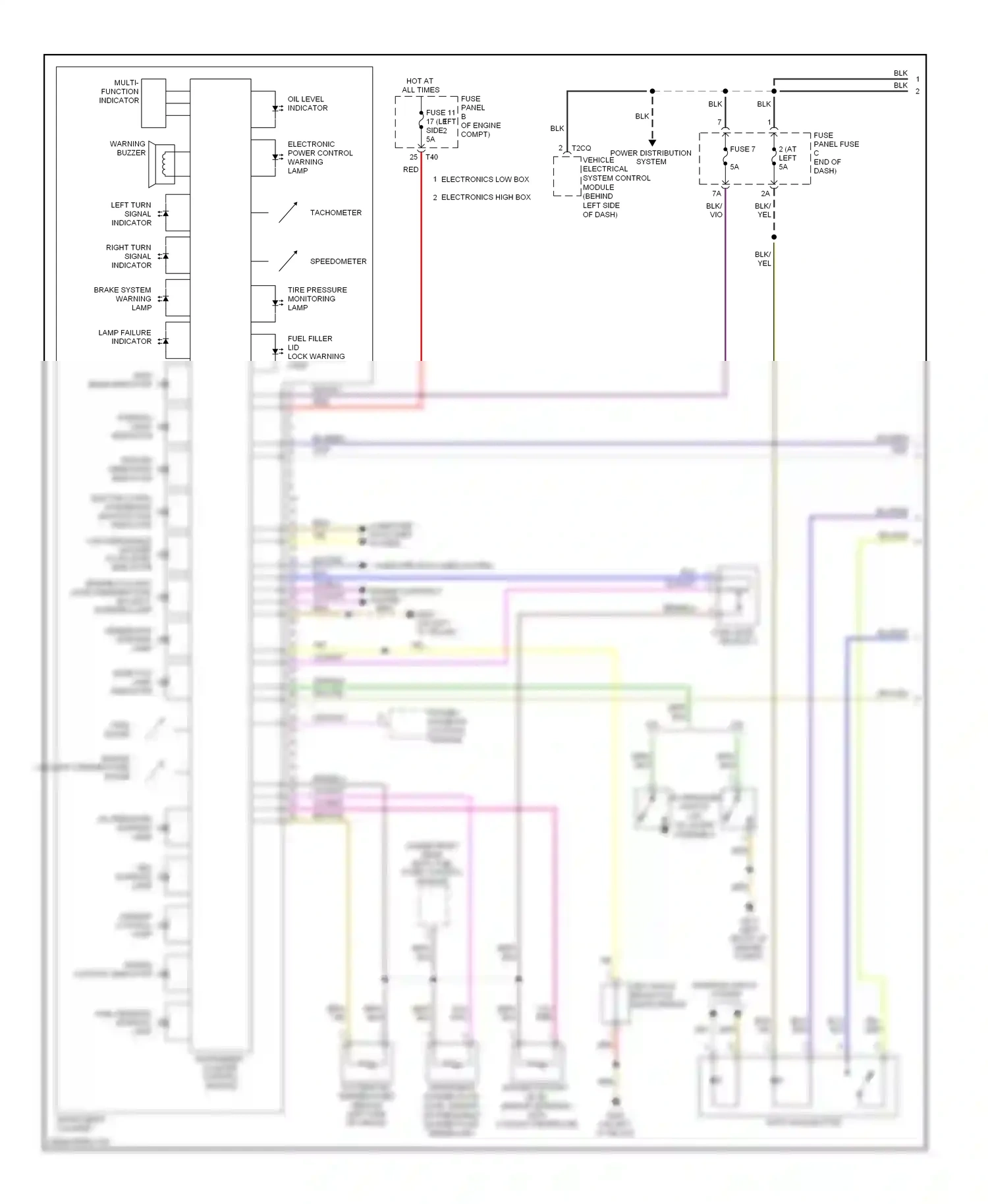 Wiring diagram multi-function indicator for Volkswagen Passat B6 (2005-2010) (2 of 2)