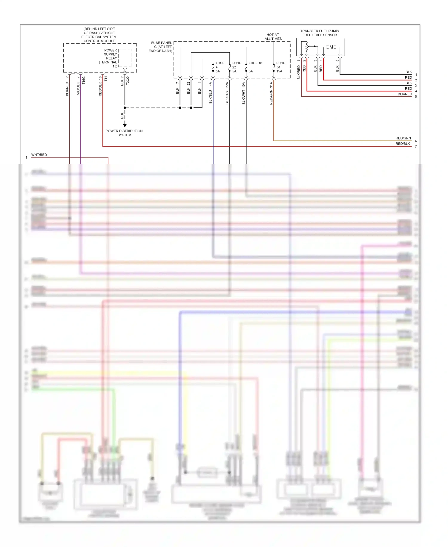 Wiring diagram power distribution system for Volkswagen Passat B6 (2005-2010) (8 of 18)