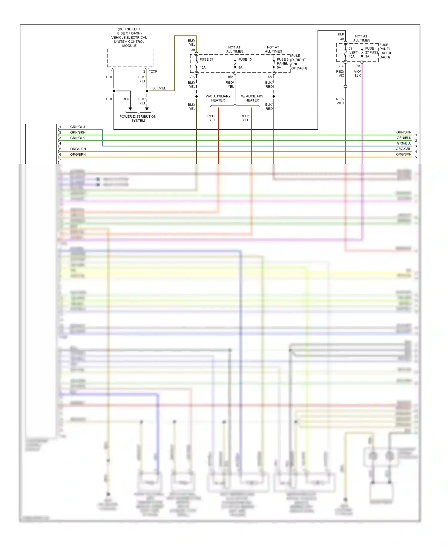 Wiring diagram power distribution system for Volkswagen Passat B6 (2005-2010) (1 of 18)