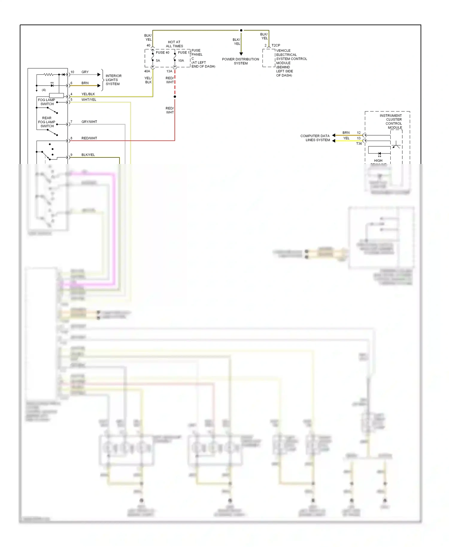 Wiring diagram power distribution system for Volkswagen Passat B6 (2005-2010) (13 of 18)