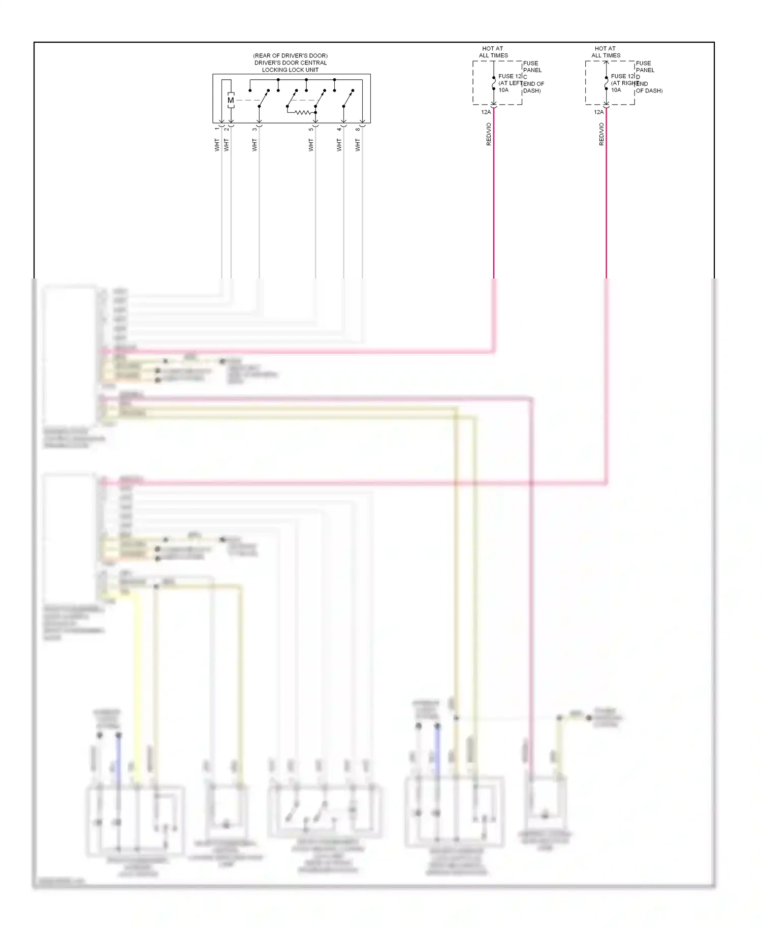 Wiring diagram power windows system for Volkswagen Passat B6 (2005-2010) (1 of 4)