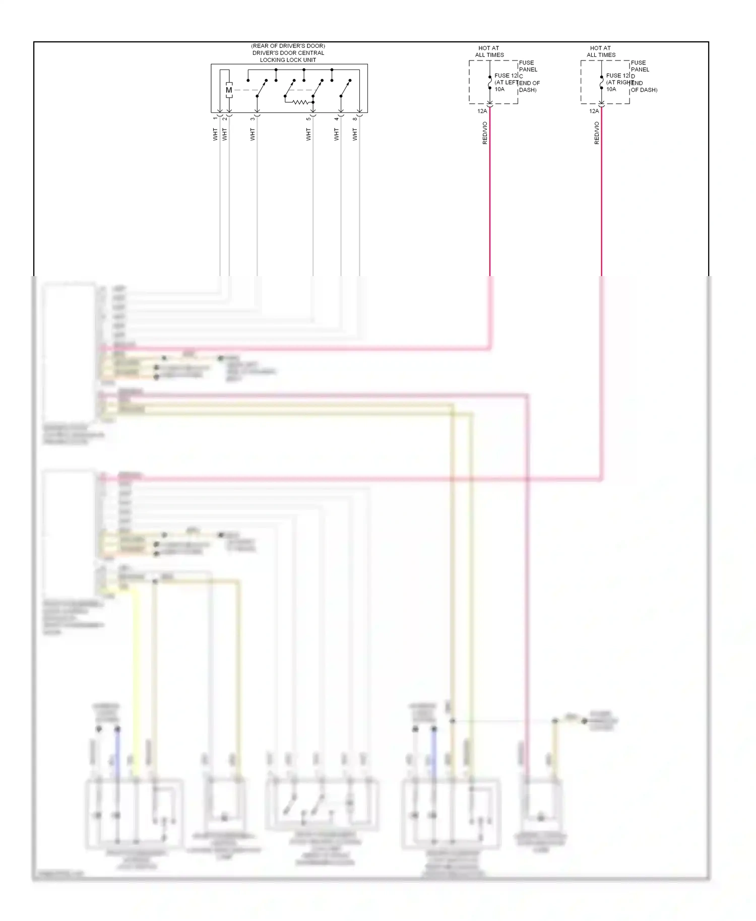 Wiring diagram power windows system for Volkswagen Passat B6 (2005-2010) (2 of 4)