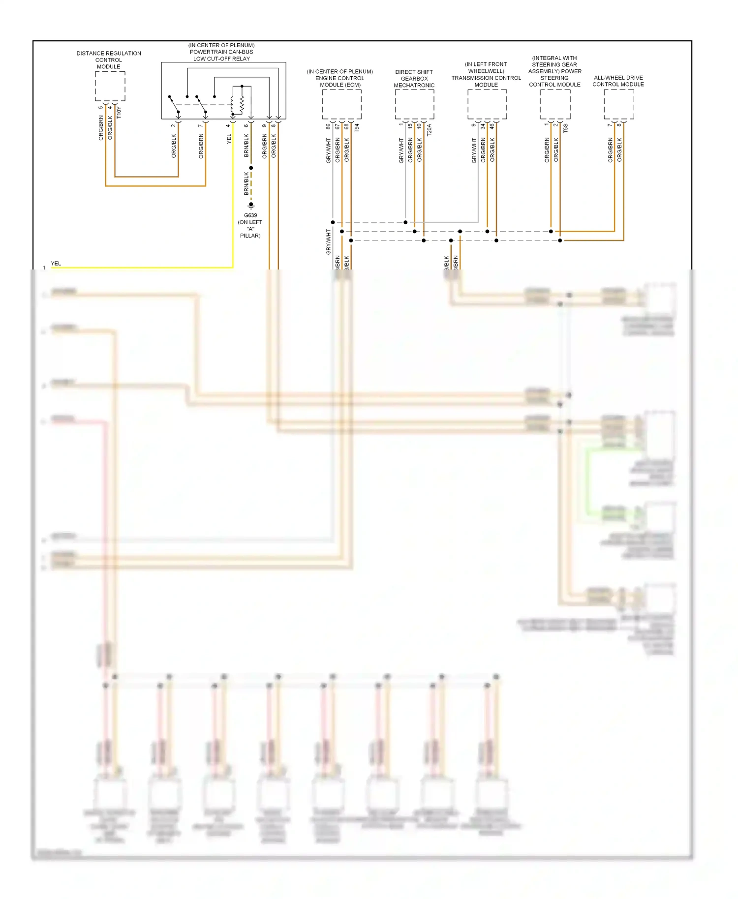 Wiring diagram radio/ navigation display control module for Volkswagen Passat B6 (2005-2010) (3 of 3)