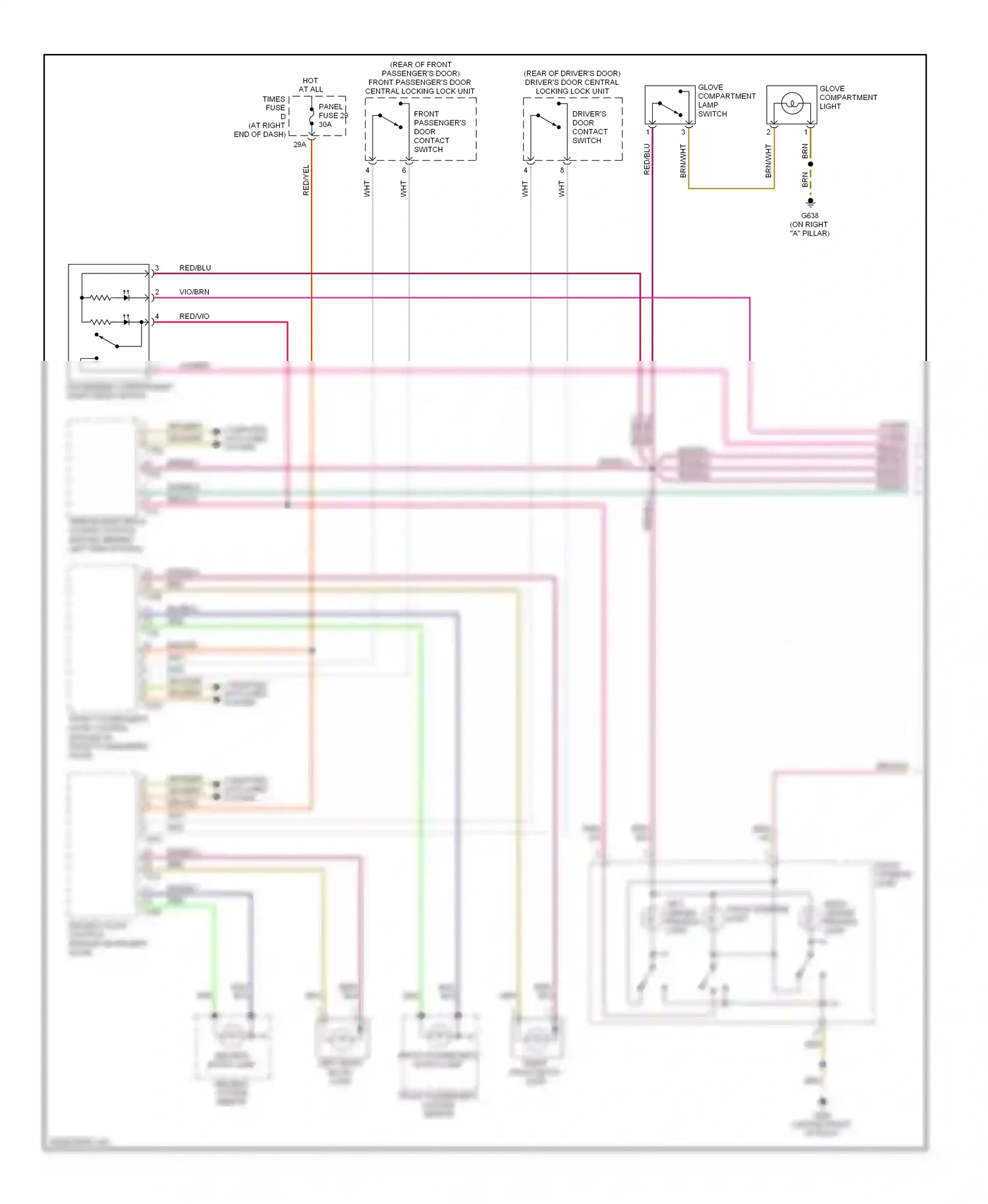 Wiring diagram right front entry light for Volkswagen Passat B6 (2005-2010) (1 of 1)