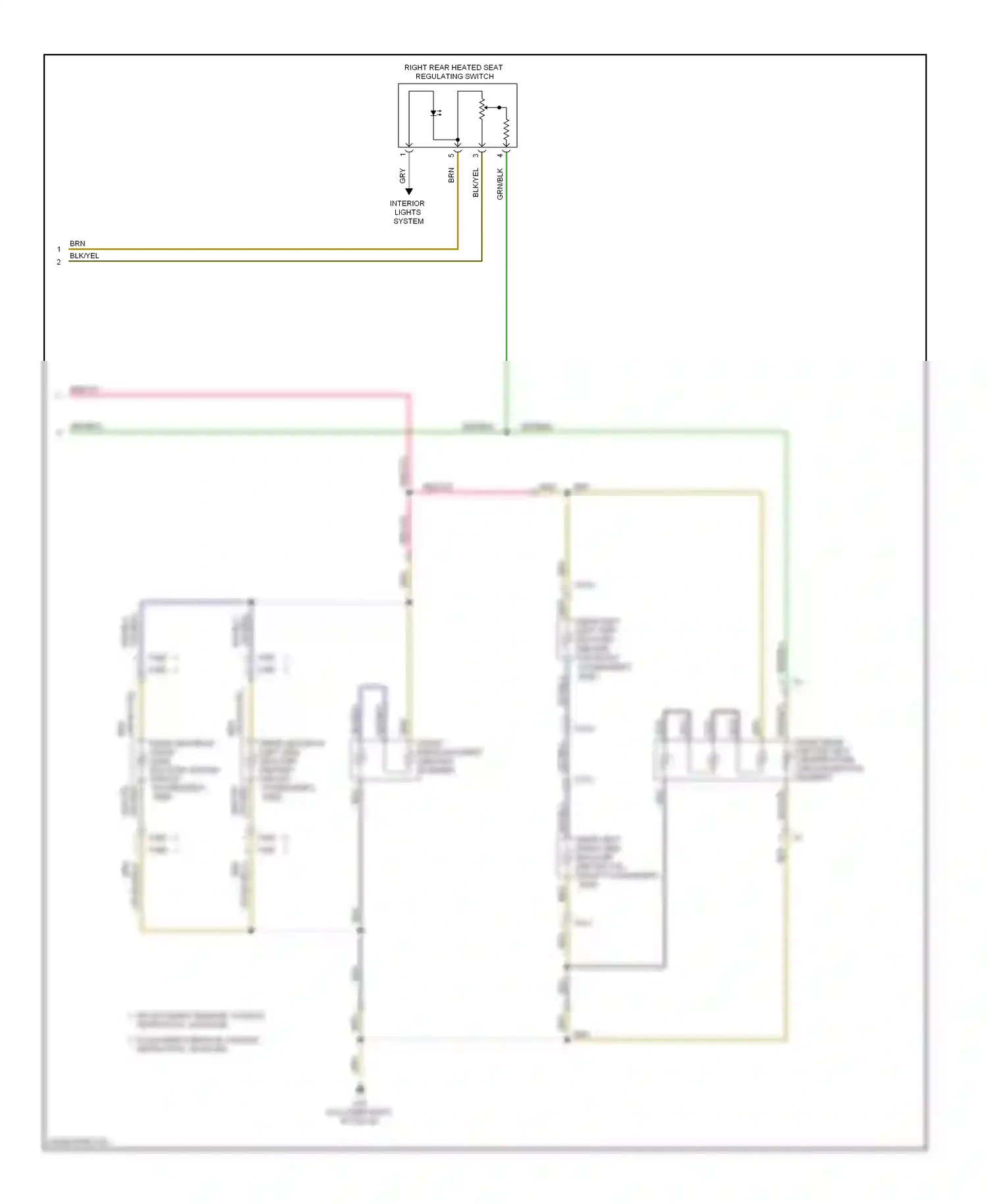 Wiring diagram right rear backrest heating element for Volkswagen Passat B6 (2005-2010) (1 of 3)