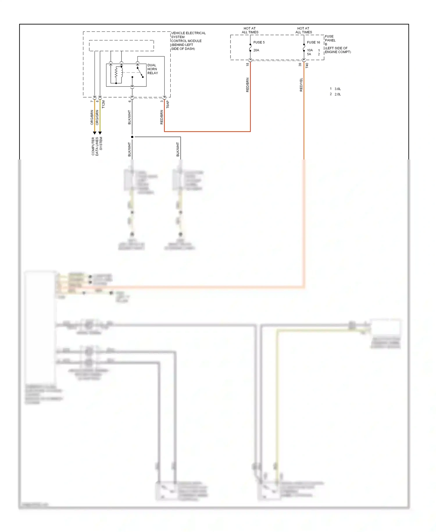 Wiring diagram steering column electronic systems control module (on steering column, for Volkswagen Passat B6 (2005-2010) (16 of 22)
