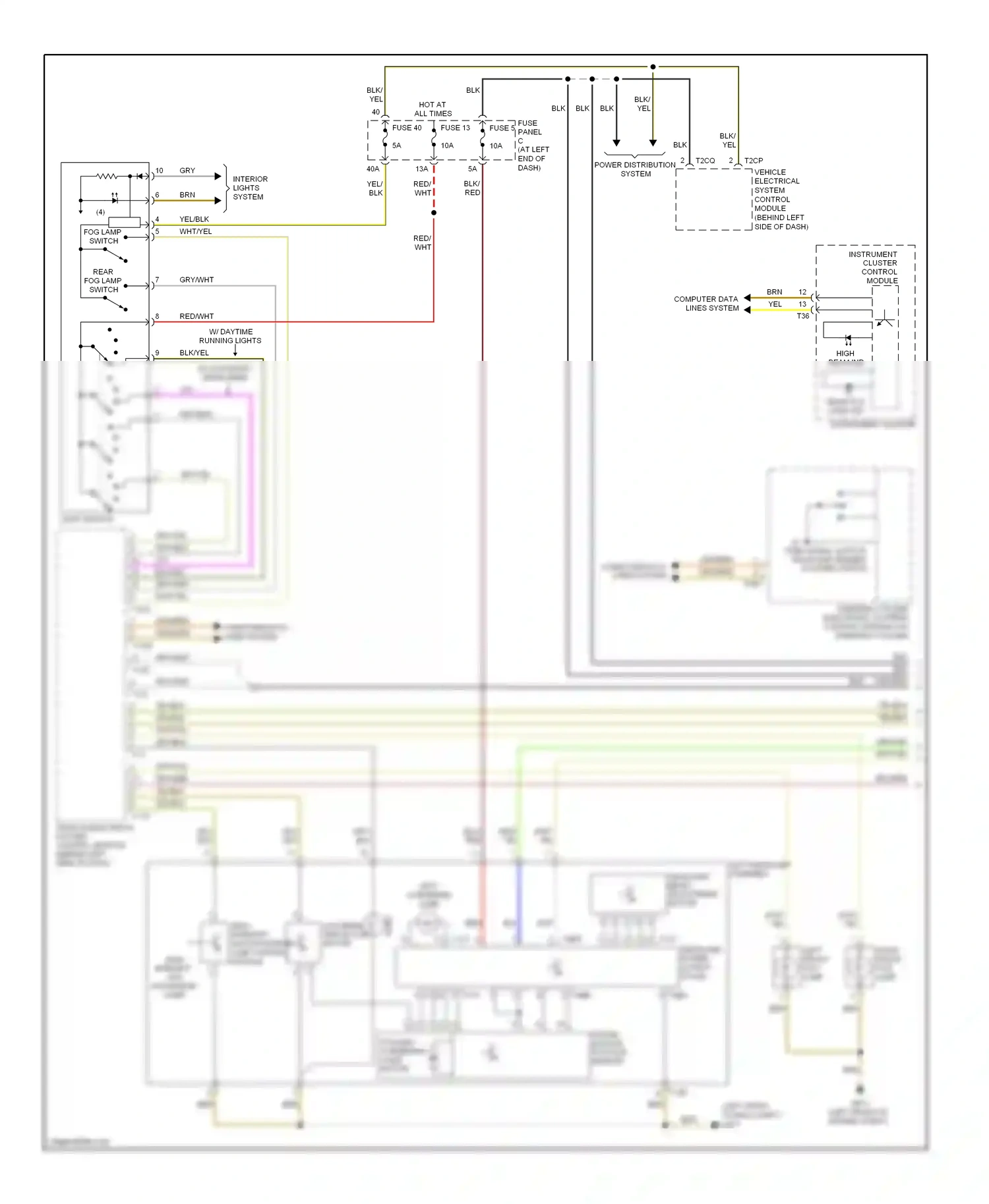 Wiring diagram steering column electronic systems control module (on steering column, for Volkswagen Passat B6 (2005-2010) (14 of 22)
