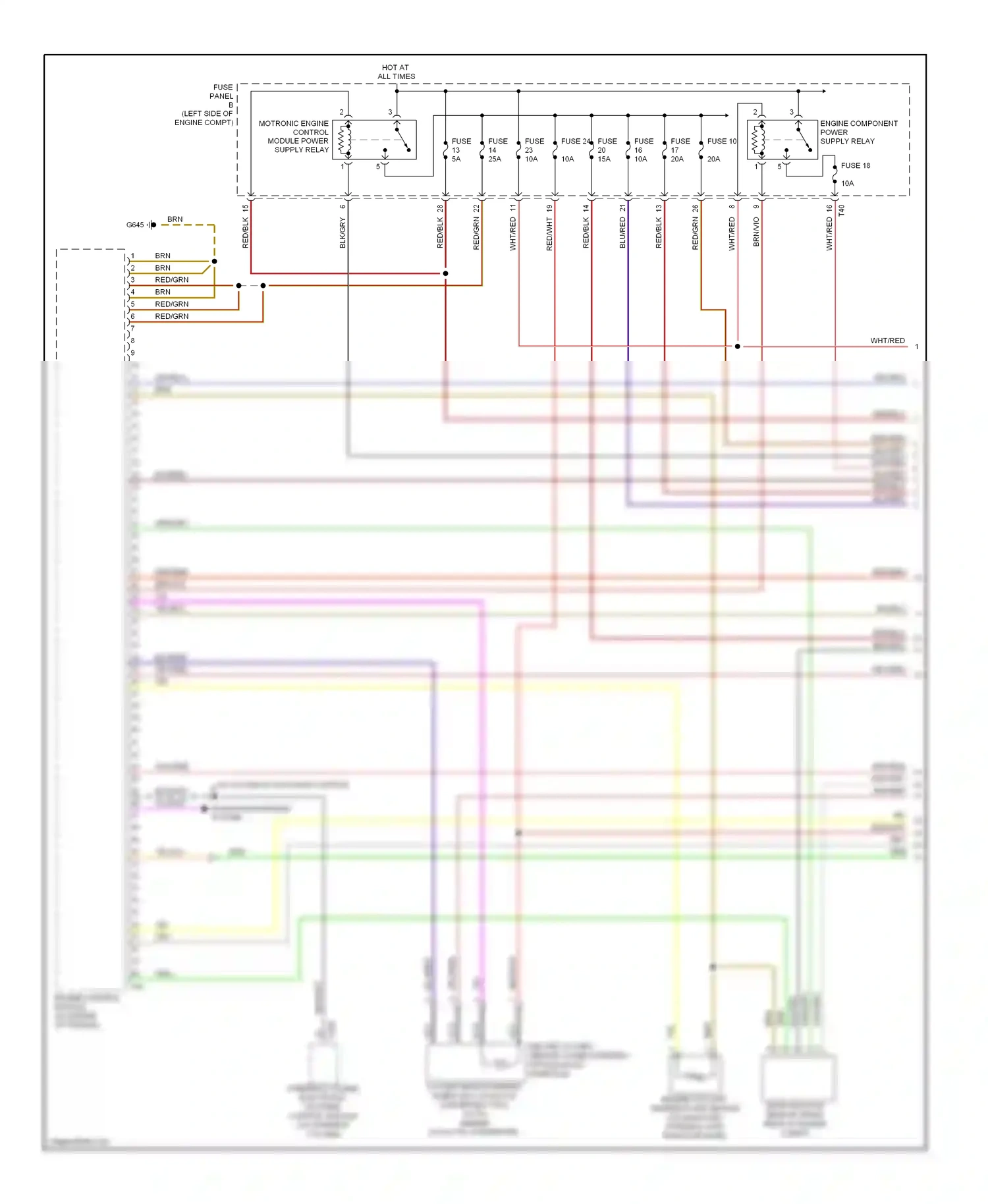 Wiring diagram w/ automatic distance control for Volkswagen Passat B6 (2005-2010) (1 of 2)