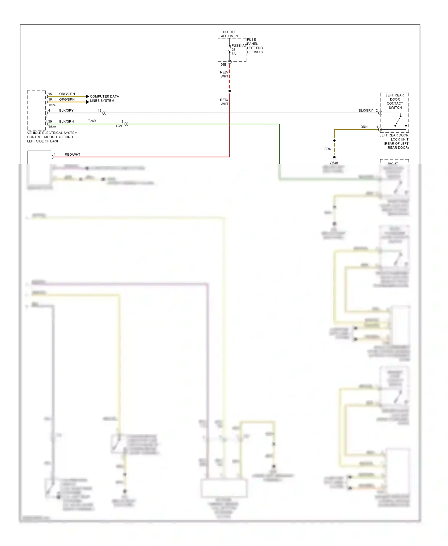 Wiring diagram analog clock for Volkswagen Passat B7 (2010-2015) (2 of 2)