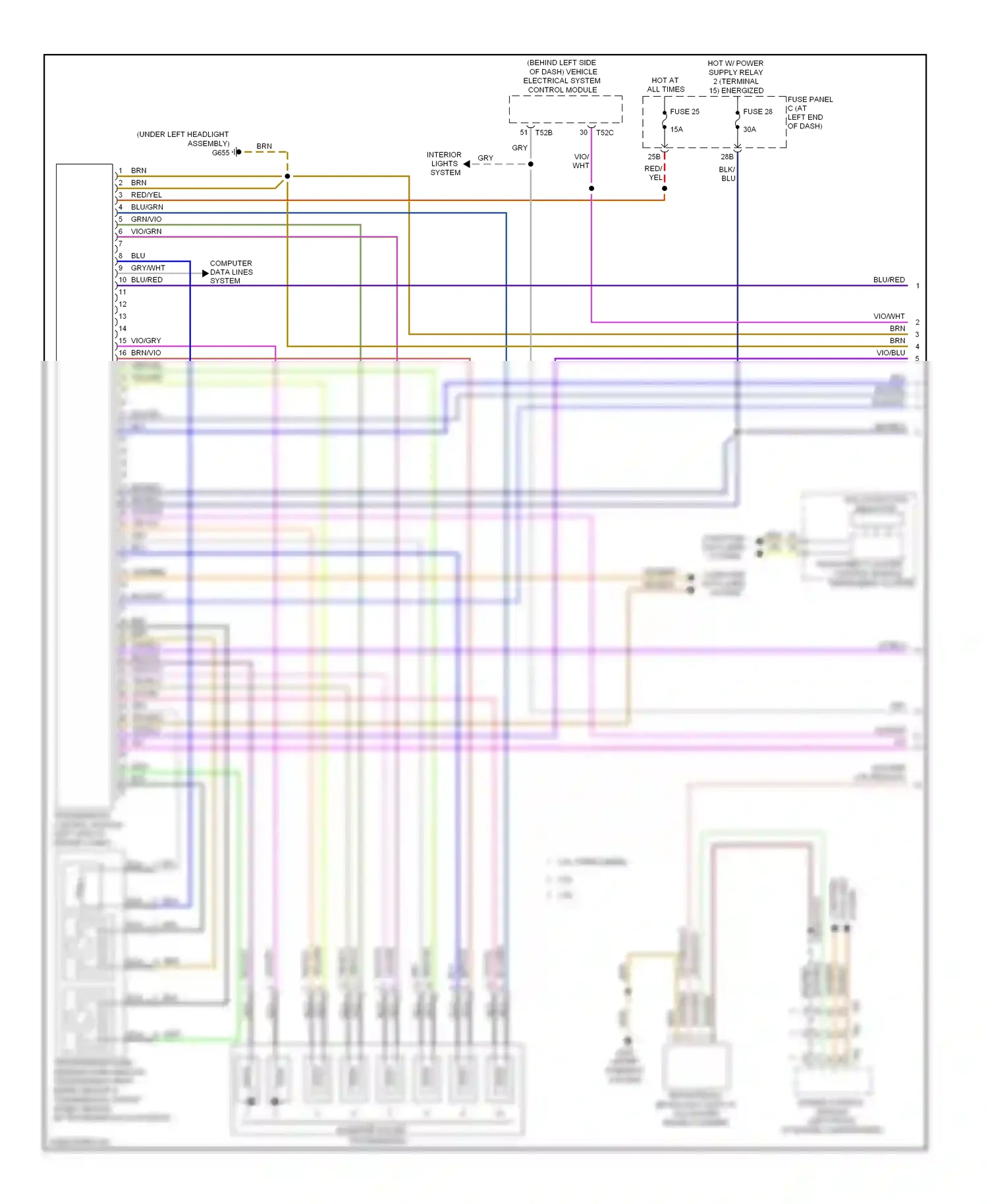 Wiring diagram blu/grn for Volkswagen Passat B7 (2010-2015) (14 of 14)