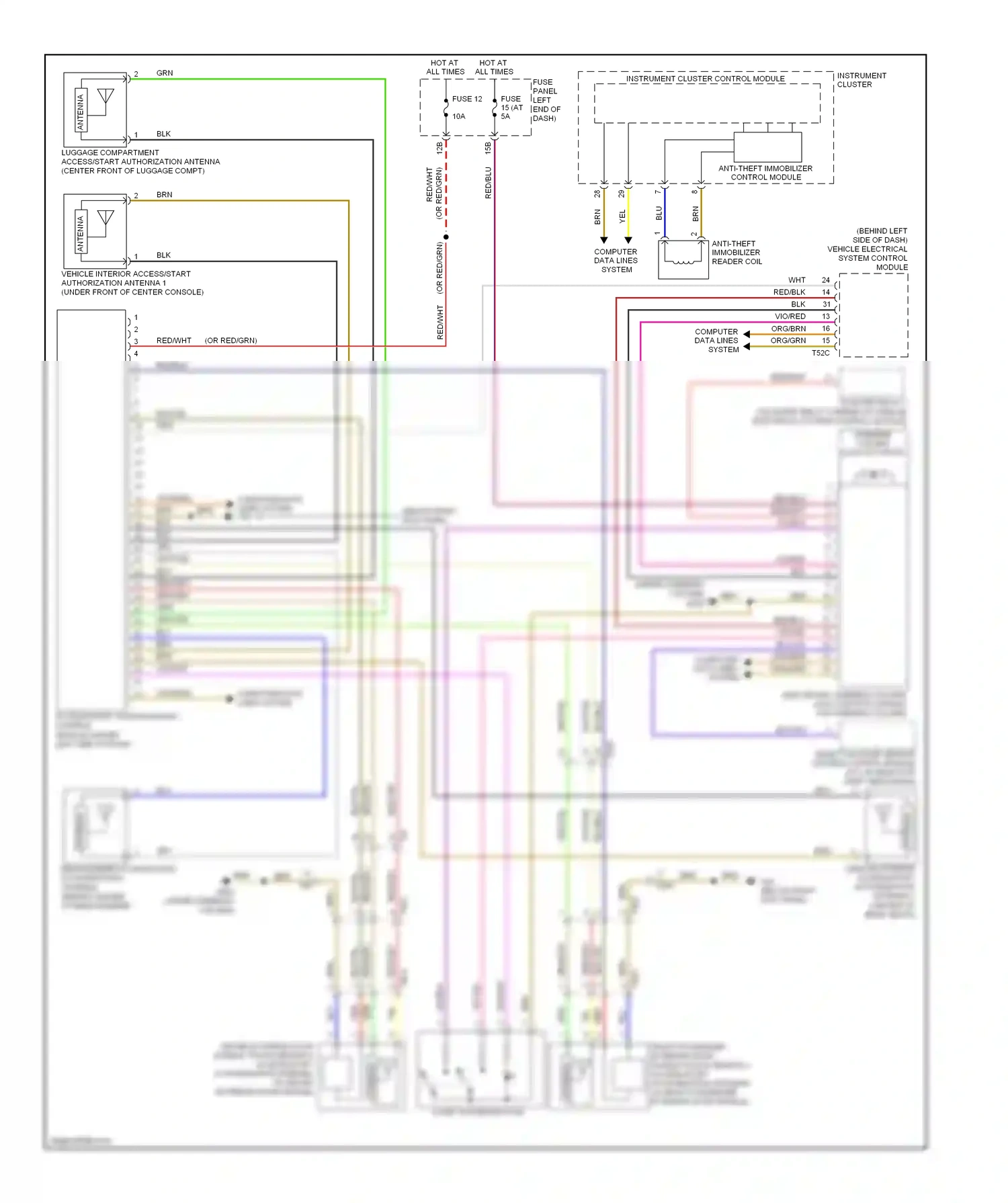Wiring diagram computer data lines system for Volkswagen Passat B7 (2010-2015) (1 of 69)