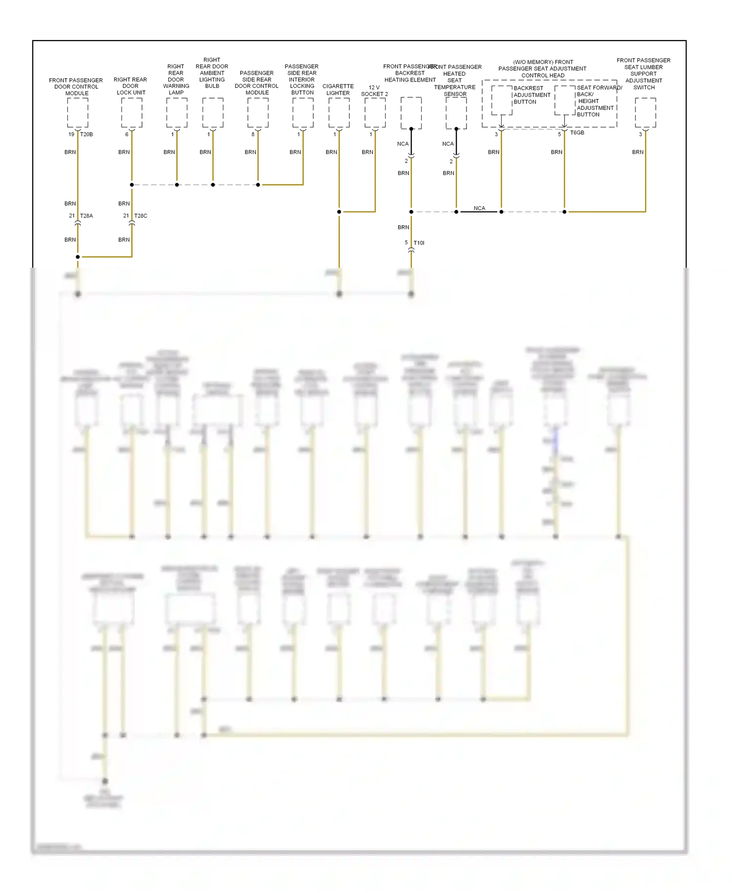 Wiring diagram data bus on board diagnostic interface for Volkswagen Passat B7 (2010-2015) (1 of 2)