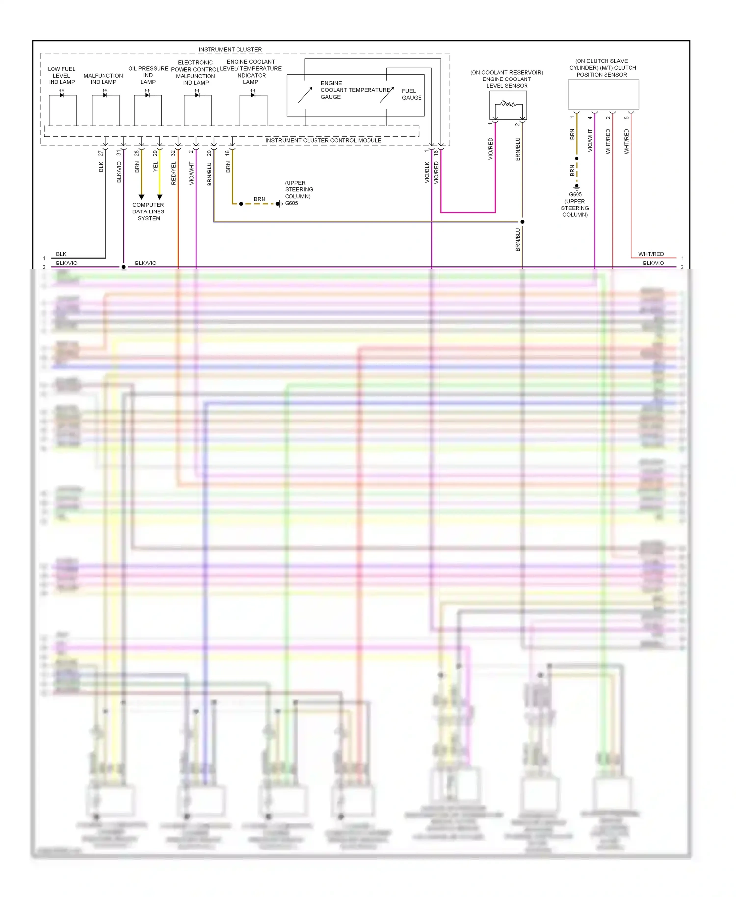 Wiring diagram engine coolant level/ temperature indicator lamp for Volkswagen Passat B7 (2010-2015) (1 of 2)