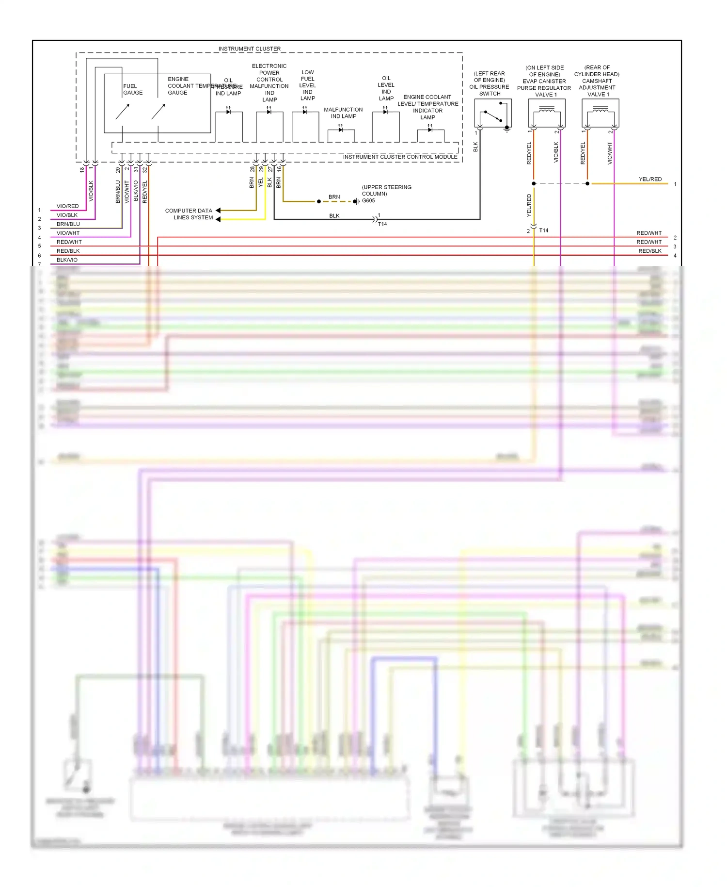 Wiring diagram instrument cluster control module for Volkswagen Passat B7 (2010-2015) (9 of 26)