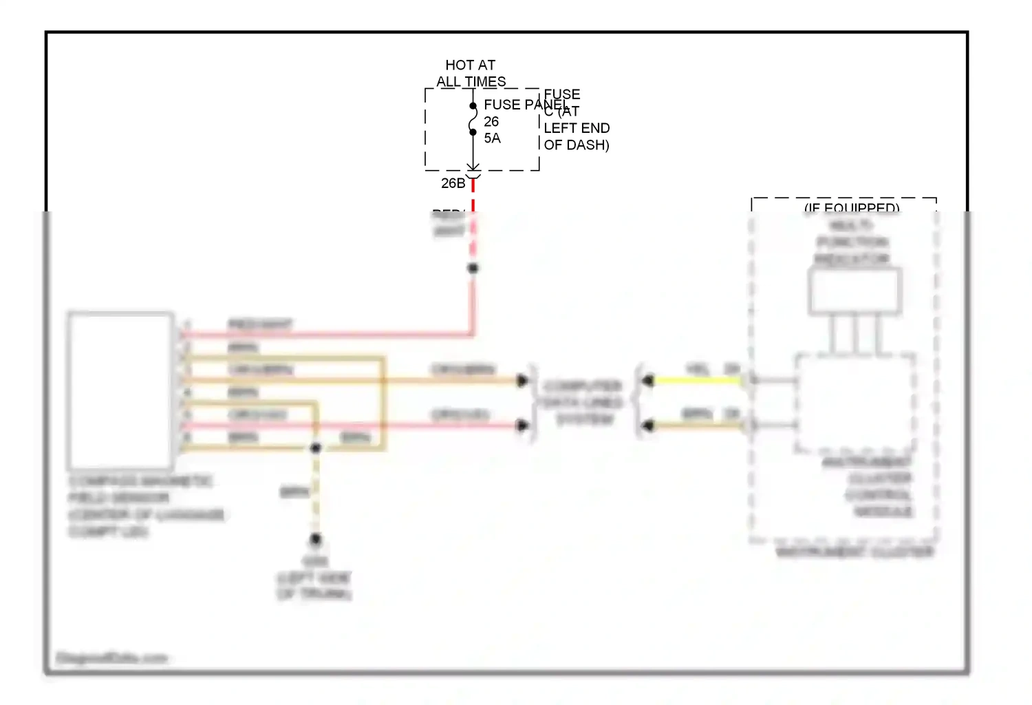 Wiring diagram instrument cluster control module for Volkswagen Passat B7 (2010-2015) (14 of 26)
