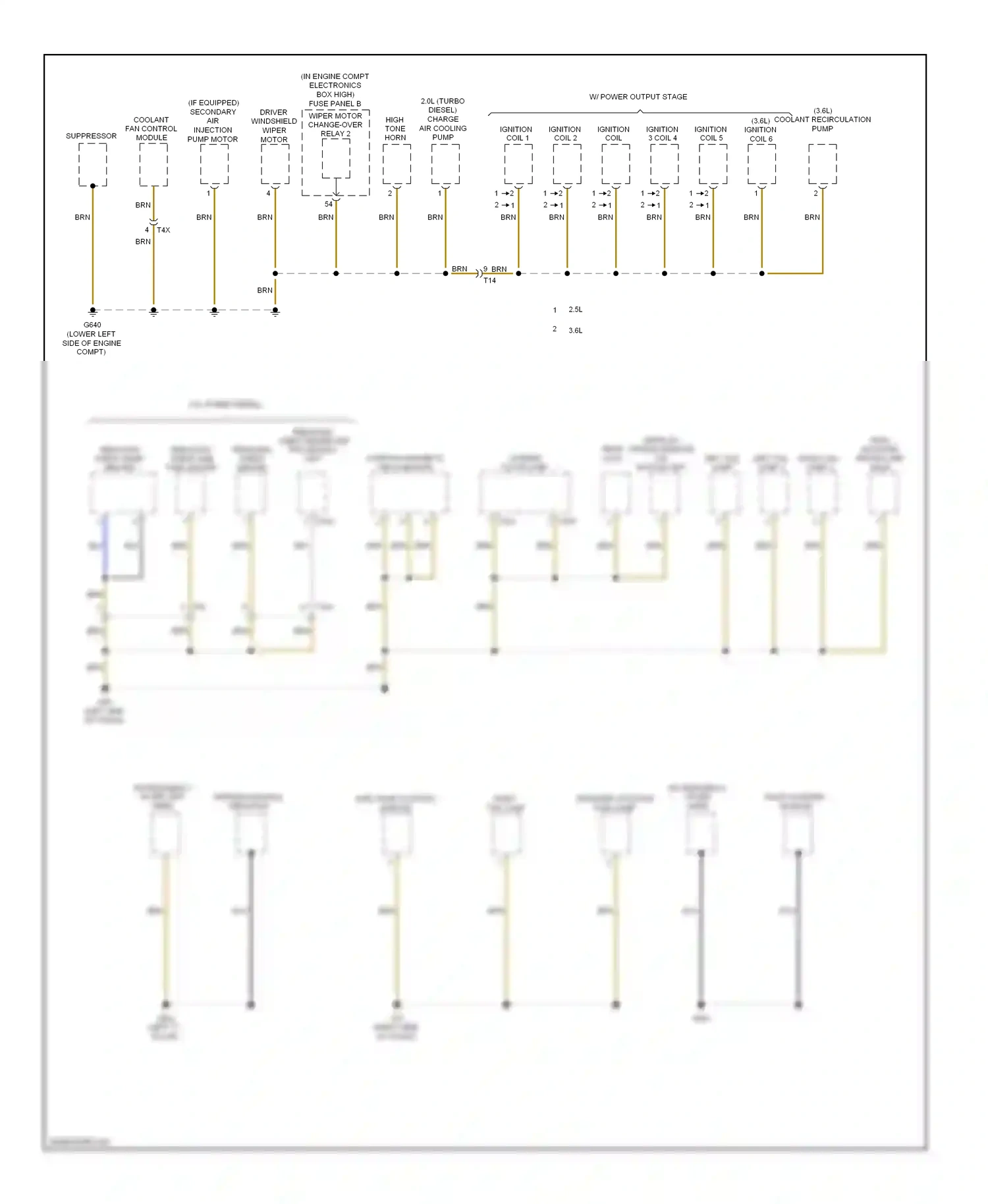 Wiring diagram left "c" pillar) for Volkswagen Passat B7 (2010-2015) (2 of 6)