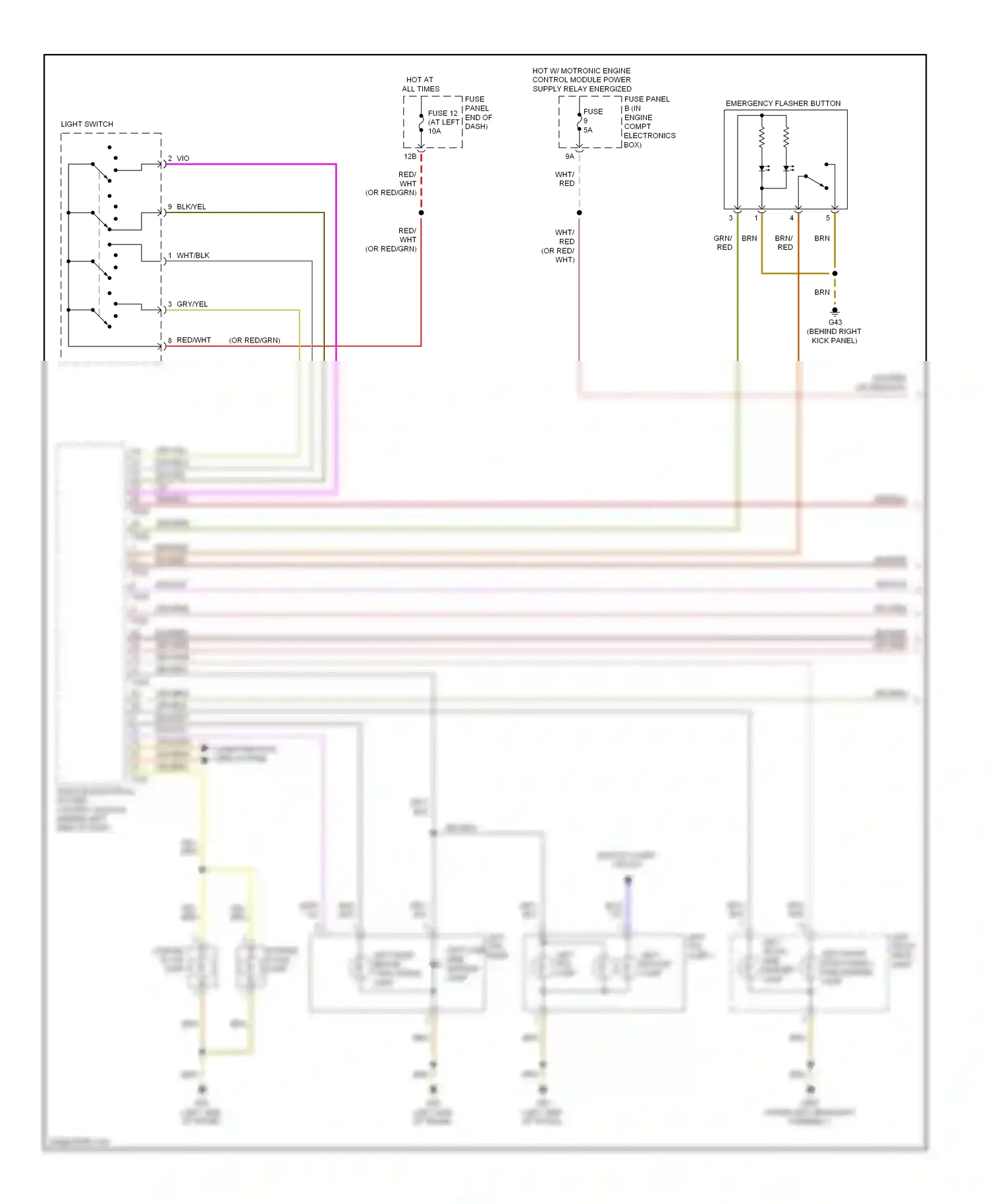 Wiring diagram left tail lamp for Volkswagen Passat B7 (2010-2015) (1 of 2)