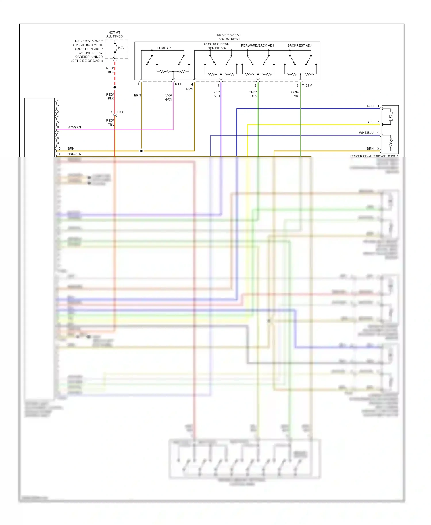 Wiring diagram memory button for Volkswagen Passat B7 (2010-2015) (1 of 1)