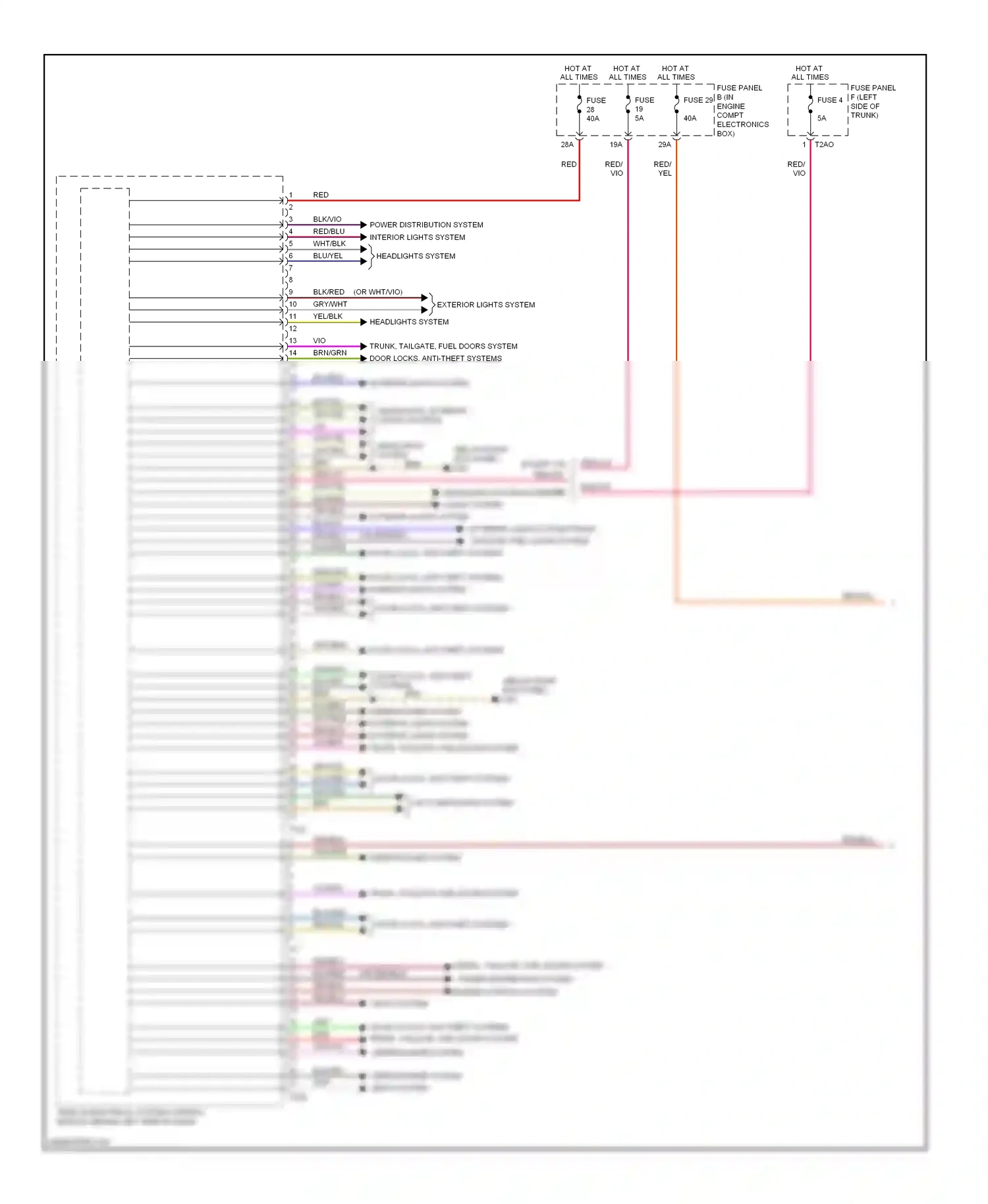 Wiring diagram power distribution system interior lights system for Volkswagen Passat B7 (2010-2015) (1 of 1)